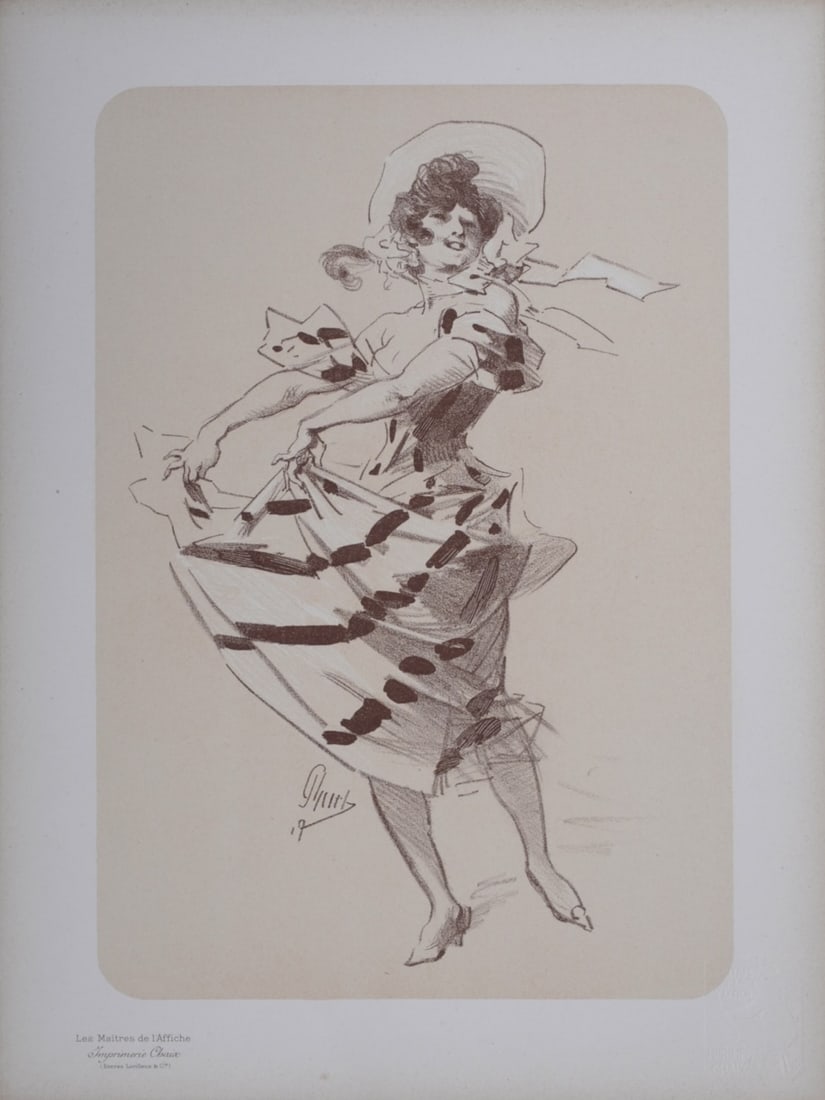 Jules Cheret : Les Maitres de L’Affiche - Lady, 1900: Jules Cheret (1836-1932)Lady, 1900Les Maitres de L’Affiche : PL. 16Lithograph on wove paper.Signed on the plate lower right margin.Dimensions :+ Size of the sheet : 39,4 x 28,7 cm / 15,5 x 11,3 in+