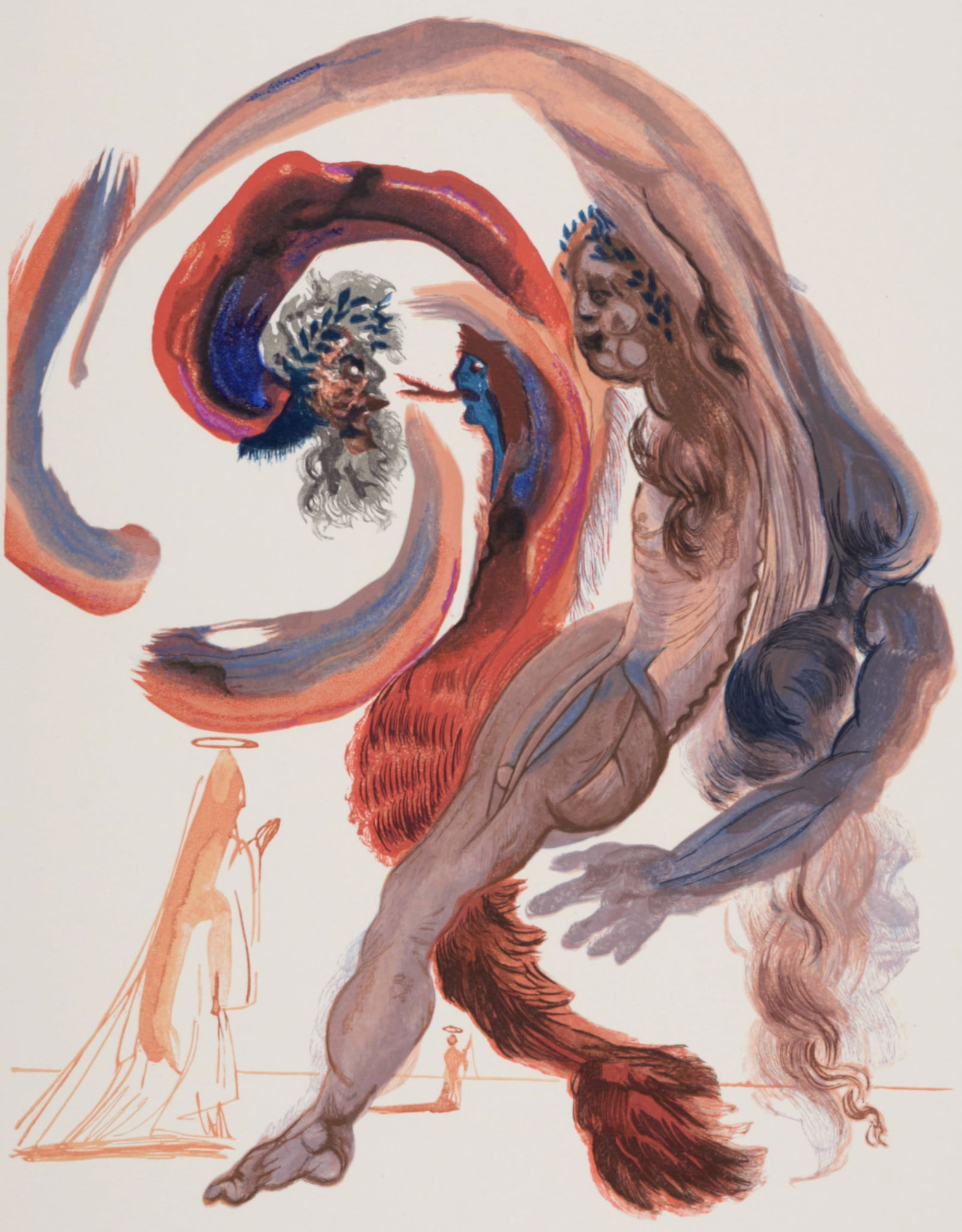 Salvador Dali - Les Paresseux, 1963: Salvador Dali (1904-1989)Les Paresseux, 1963 Woodcut print on BFK Rives paper.A beautiful print by Salvador Dali!Dimensions:+Size of the sheet: 33 x 26,5 cm / 12,9 x 10,4 in.Issued from the French edi