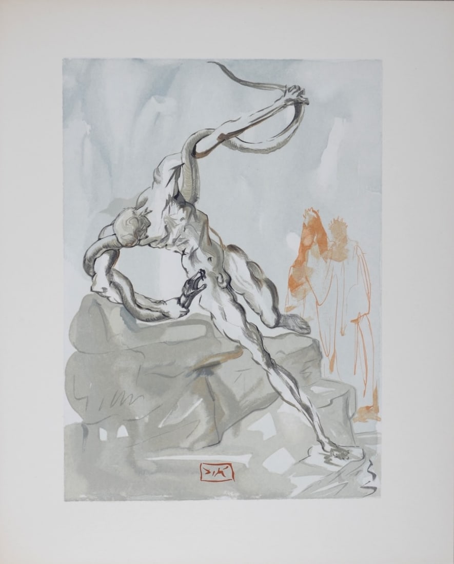 Salvador Dali : Les voleurs, 1963: Les voleurs, 1963Woodcut print on BFK Rives paper.Signed in the plate.A beautiful print by Salvador Dali!Dimensions:+Size of the sheet: 33 x 26,5 cm / 12,9 x 10,4 in.Issued from the French edition of