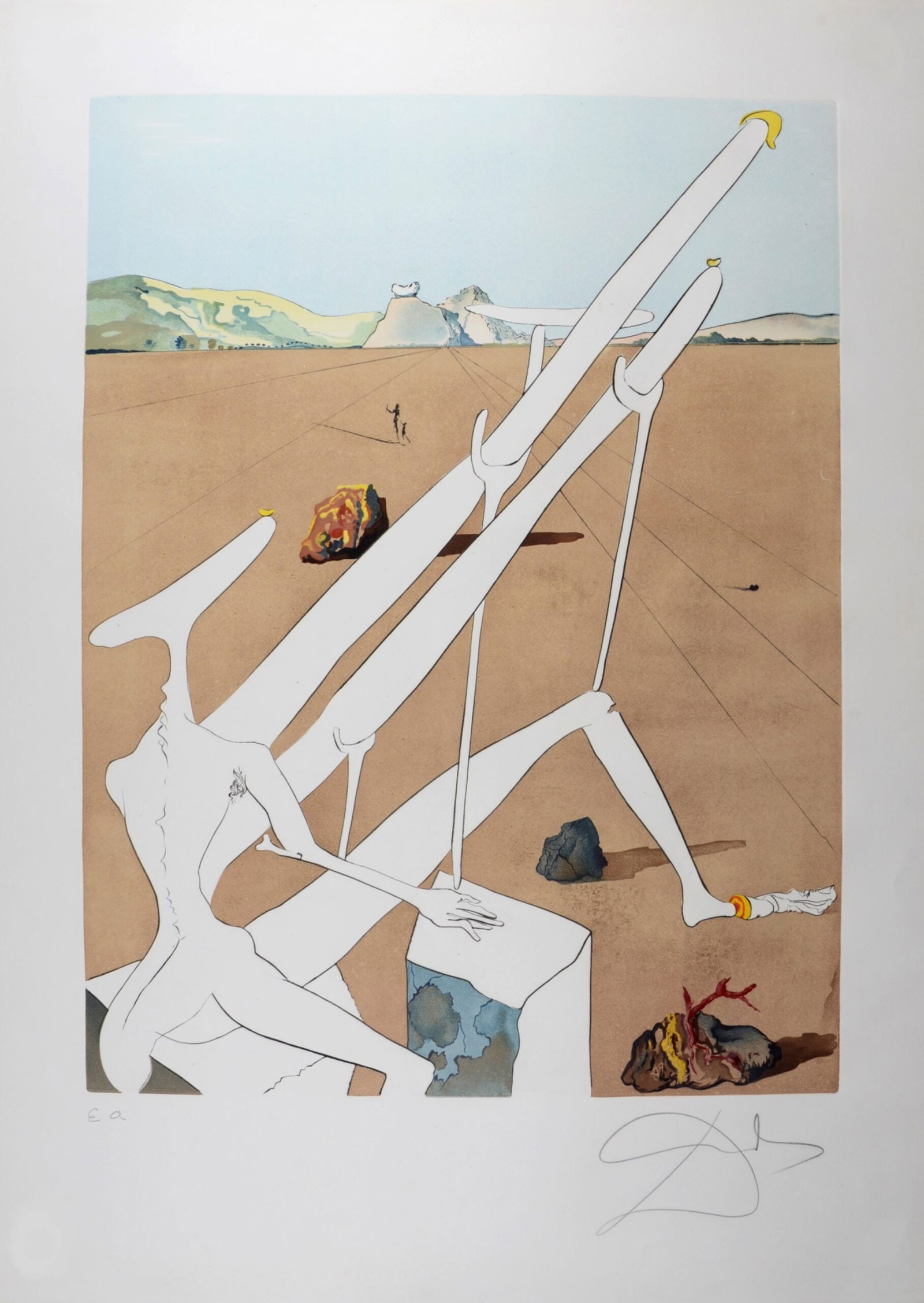 Salvador Dali (1904-1989) : Dali martien muni d'un double microscope holo-electronique, 1974 (1 of 8)