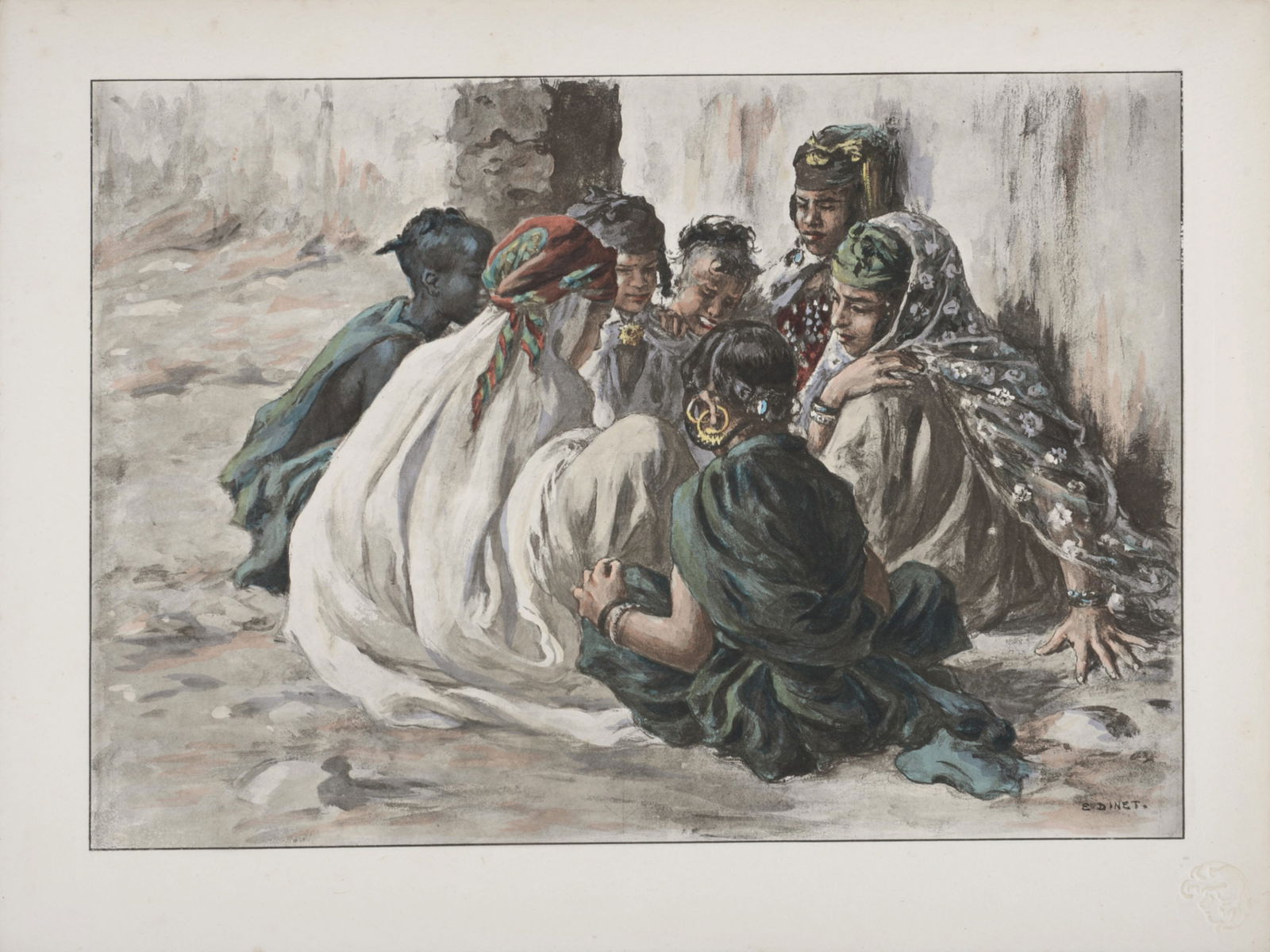 Etienne Dinet - Jeux de Fillettes a Laghouat, 1899 (1 of 7)