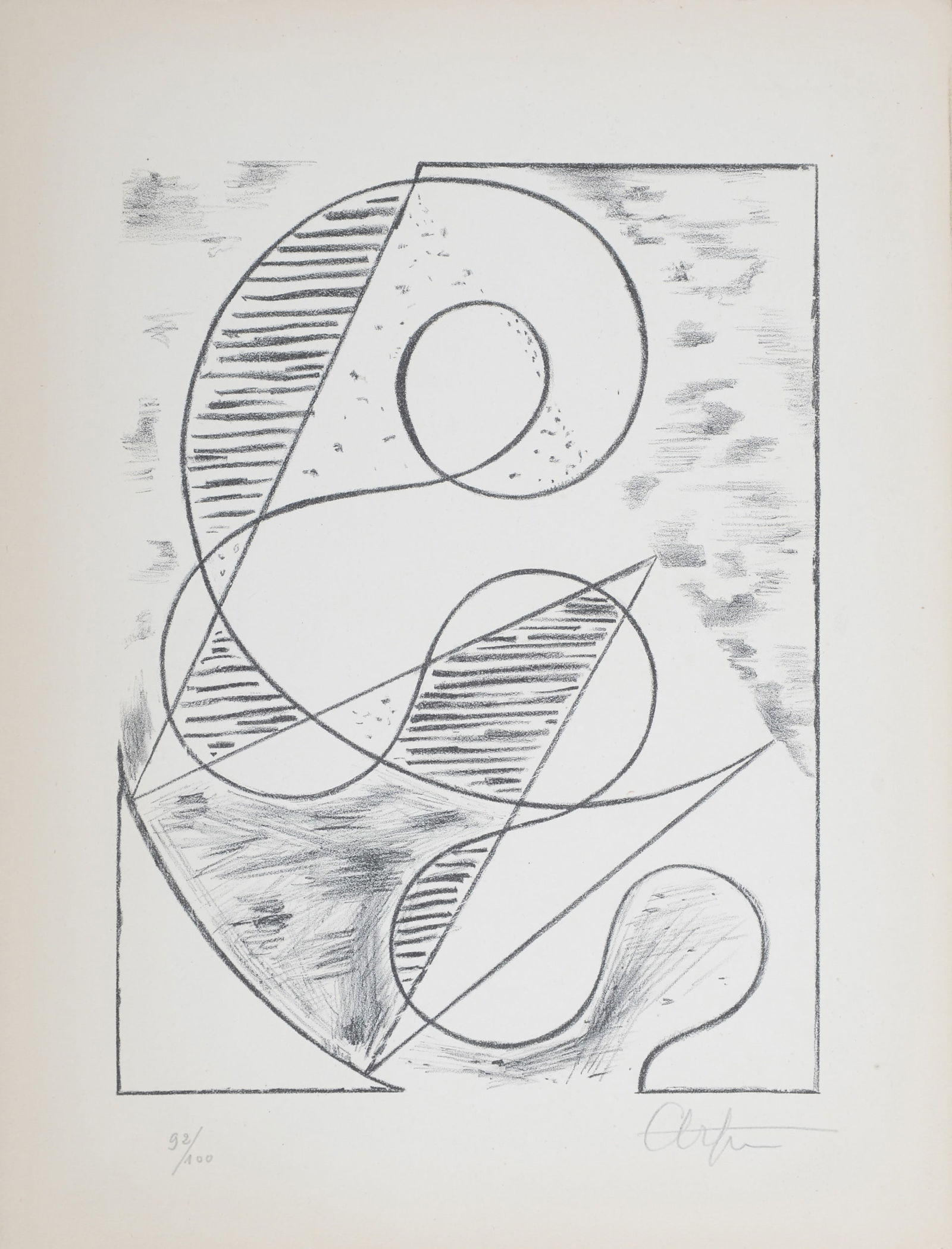 Adolf Richard Fleischmann : Composition, 1946 - Hand-signed (1 of 5)