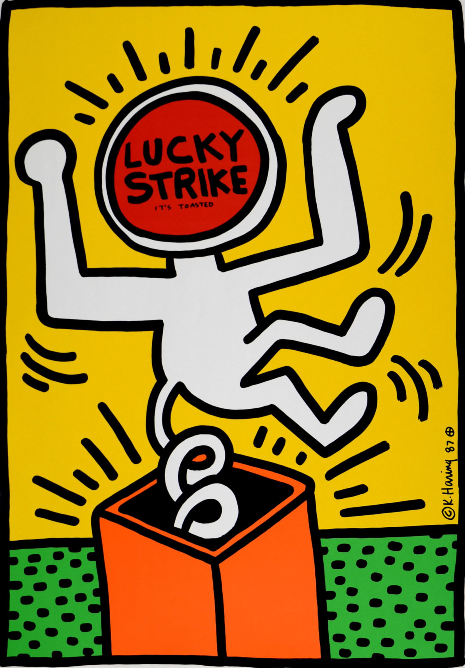 Keith Haring - Lucky Strike (#B), 1987 - Very large! (1 of 7)