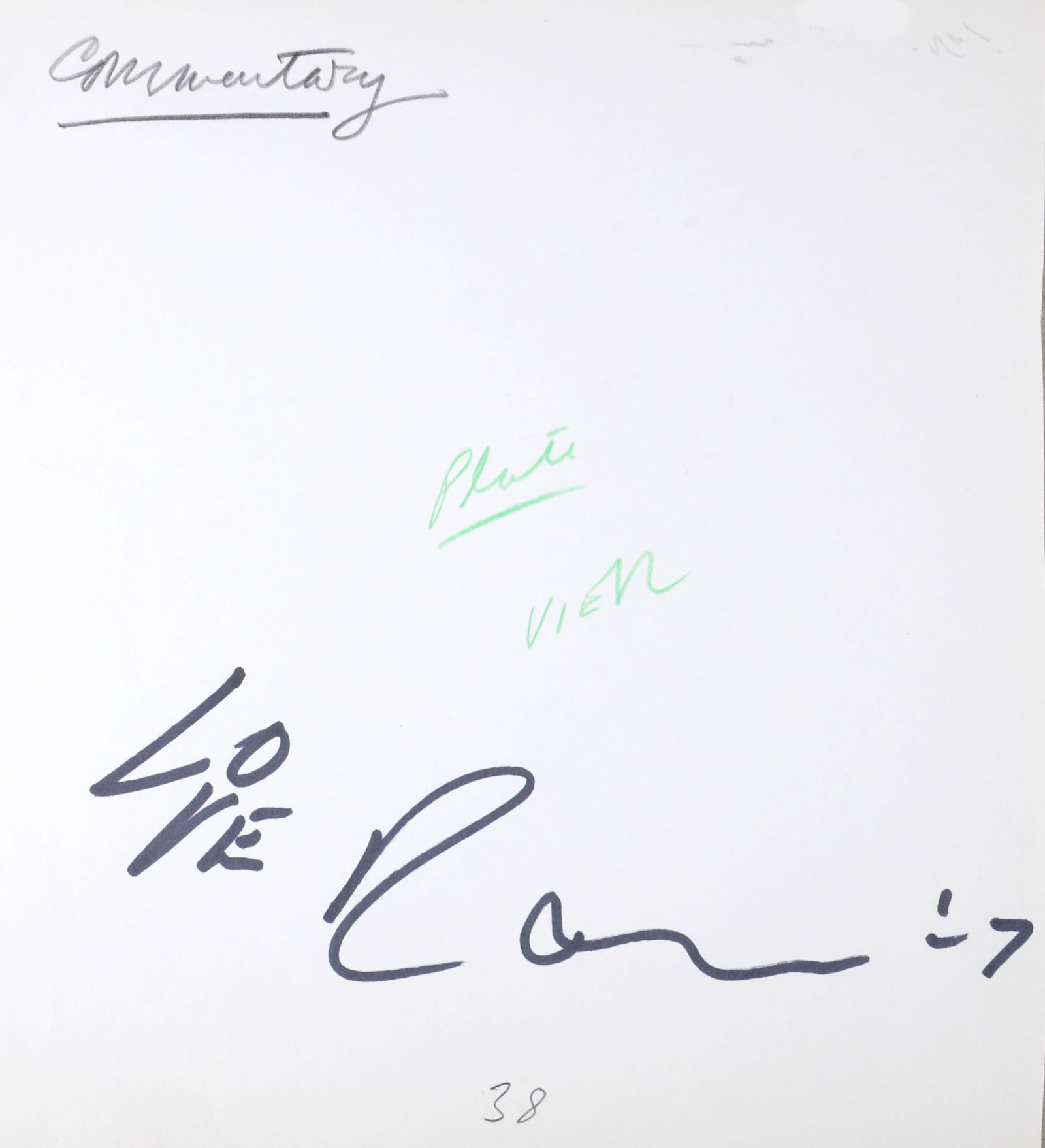 Robert Indiana : Indiana Graphics #38, 1969 - Original Double-Sided Sketch (1 of 5)