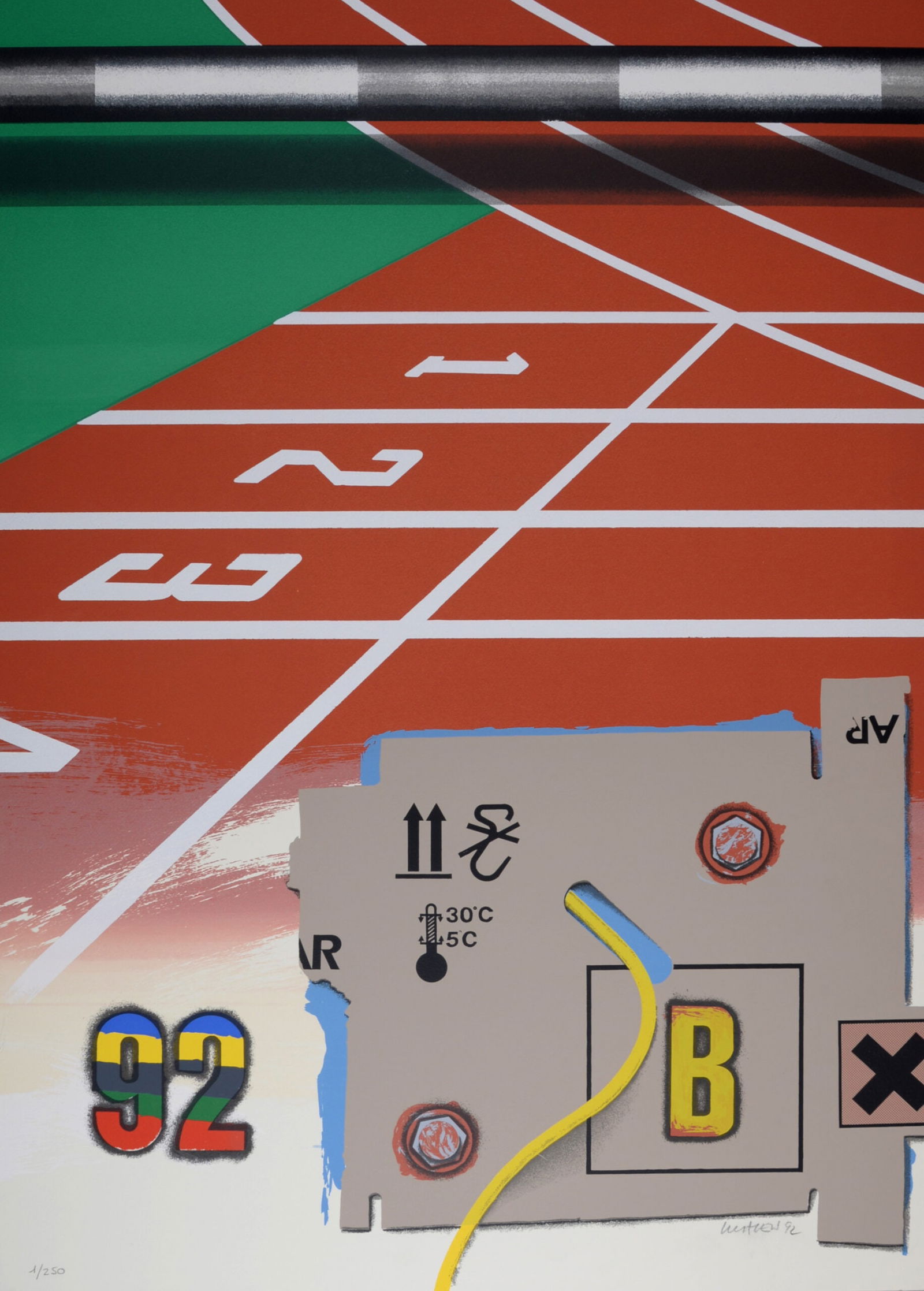 Peter Klasen : Composition, 1992 - Hand-signed (1 of 7)