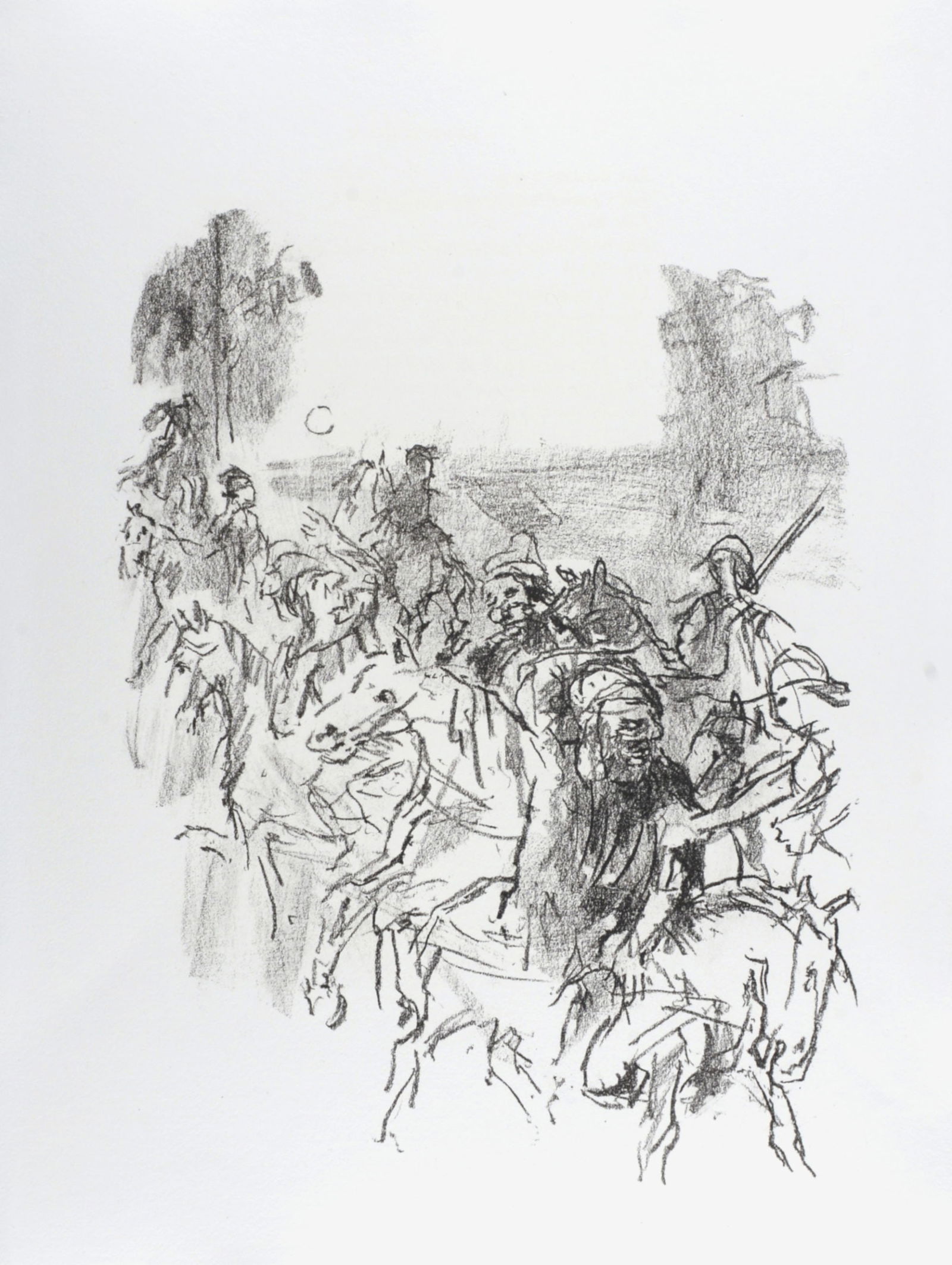 Oskar Kokoschka - Lear and his men leaving Goneril's castle, 1963 (1 of 5)