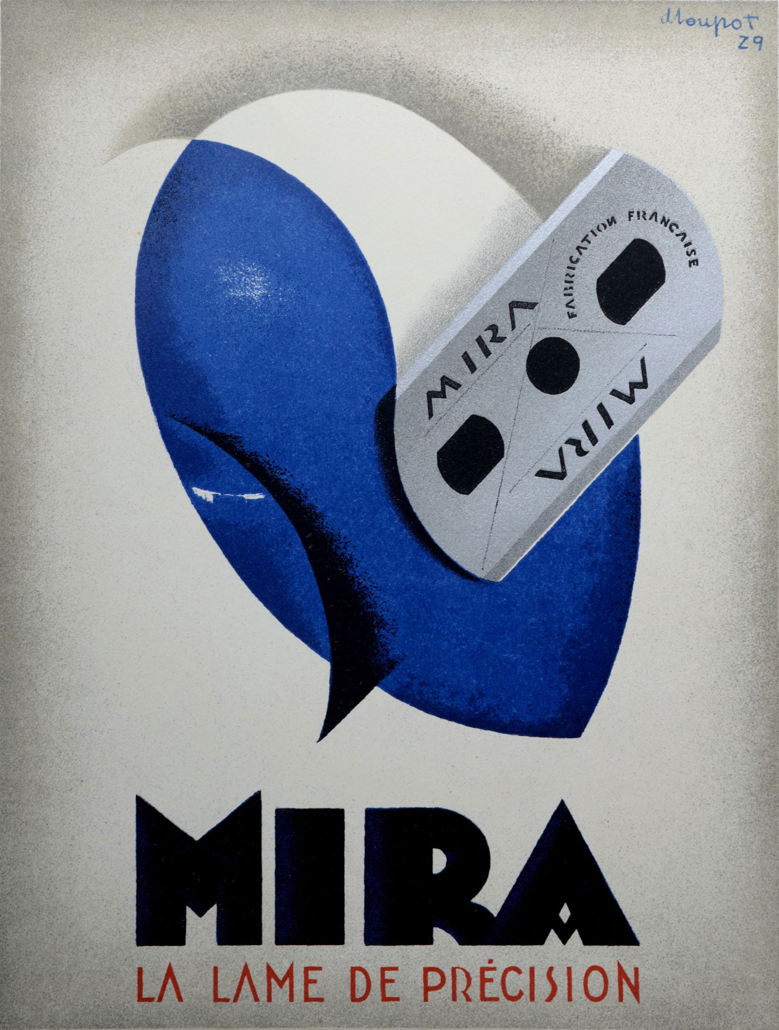 Charles Loupot - Mira, 1929: Charles Loupot (1892-1962)Mira, 1929 Small lithograph poster.Signed and dated on the plate upper right margin.Dimensions:+ Size of the sheet: 31 x 23,5 cm / 12,2 x 9,2 in.+ Size of the image: 28 x 21