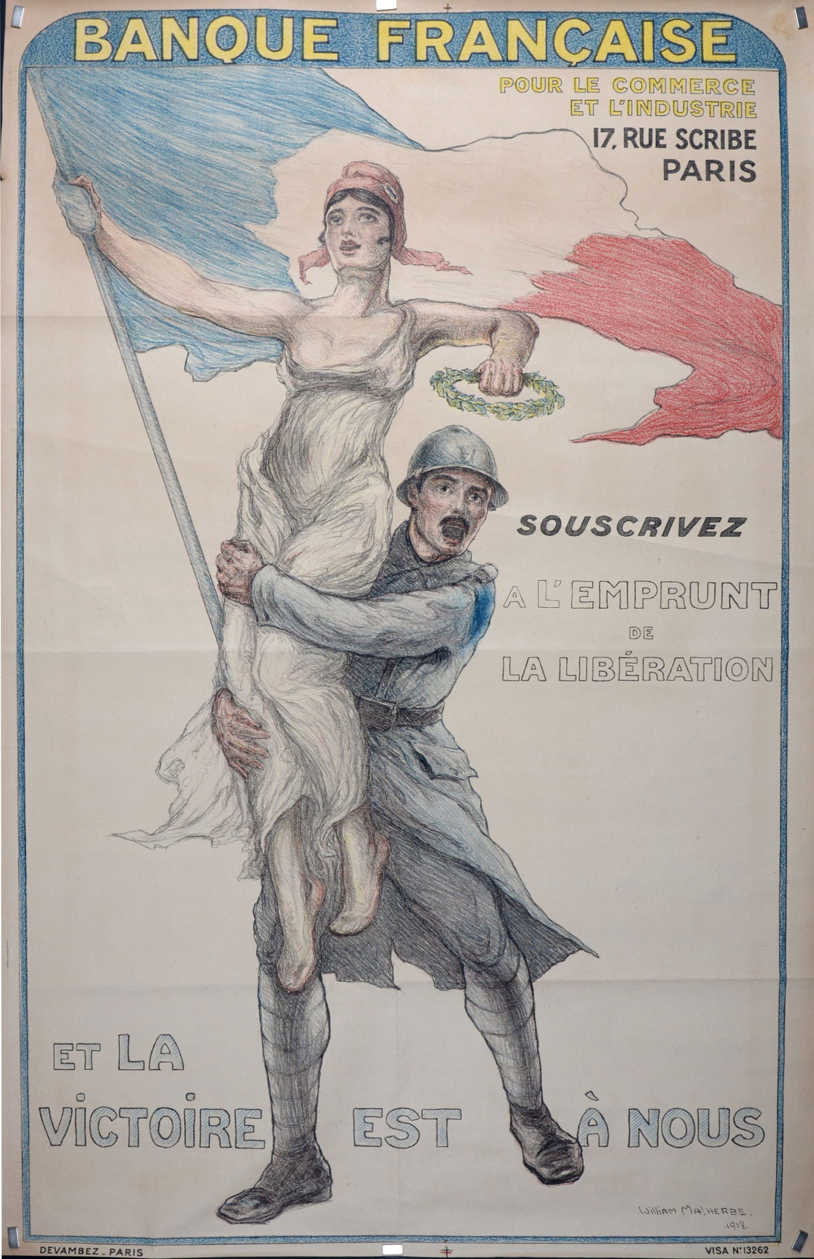 William Malherbe : Souscrivez a l'Emprunt de La Liberation, 1918 (1 of 5)