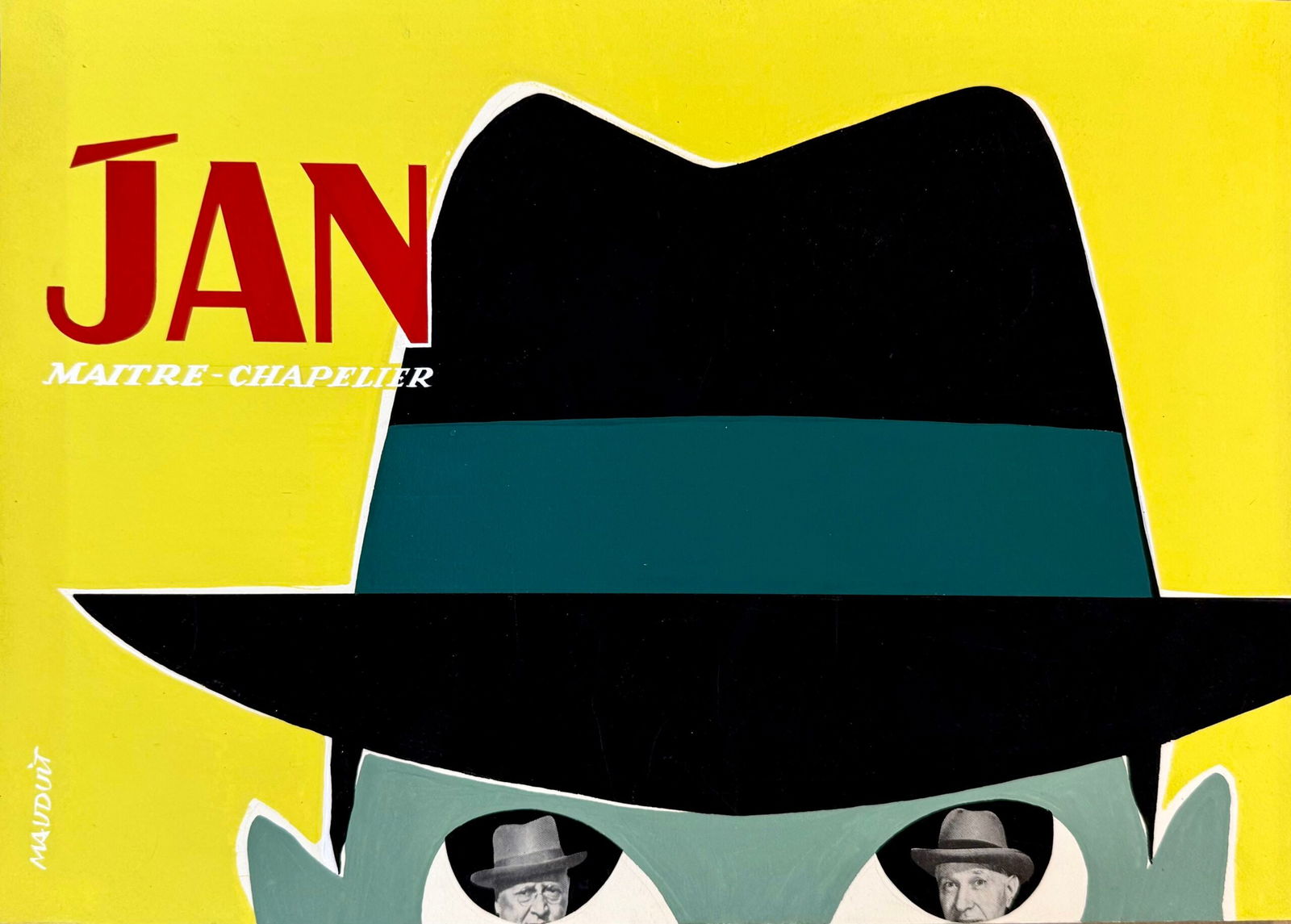 P. Mauduit : Jan, C. 1950: P. Mauduit (XX)Jan, C. 1950Original advertising mock-up for the Jan brandHand signed by the artistDimensions: 26 × 37 cm / 10.24 × 14.57 inOriginal gouache advertising mock-up created for a project