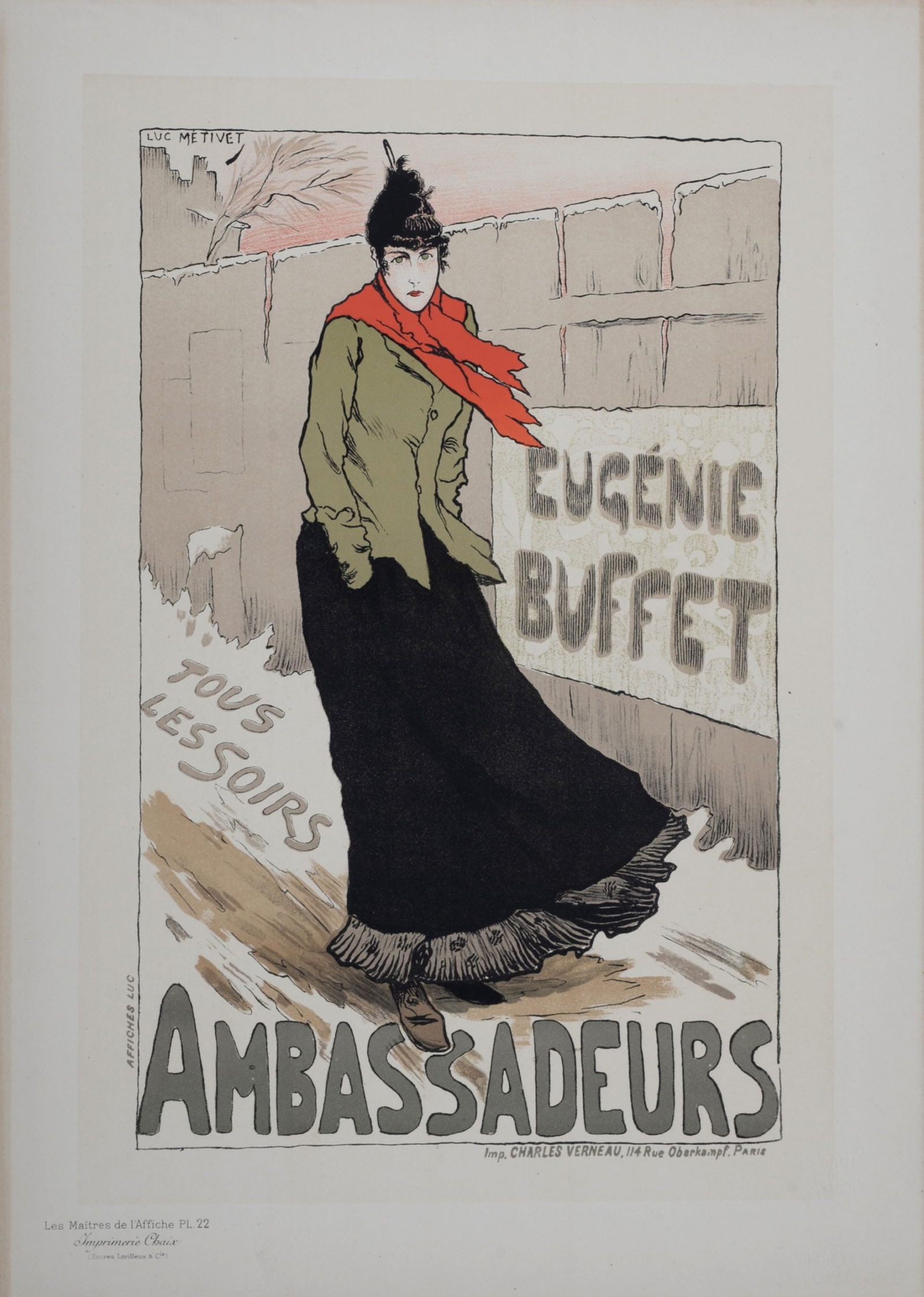 Lucien Metivet - Les Maitres de l'Affiche, Eugenie Buffet (Ambassadeurs), 1896 (1 of 5)