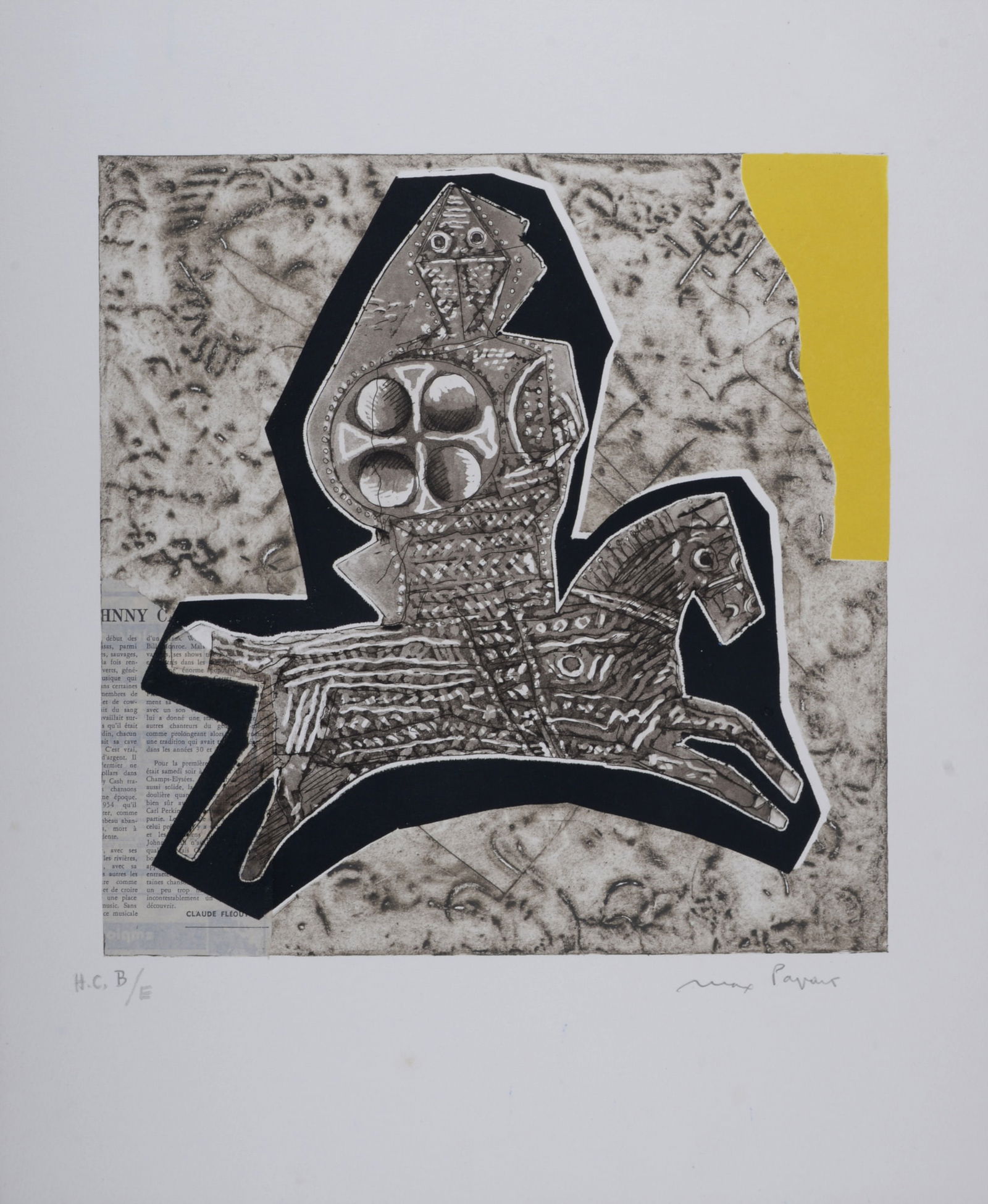 Max Papart - Chevalier, circa 1970 - Hand-signed (1 of 6)