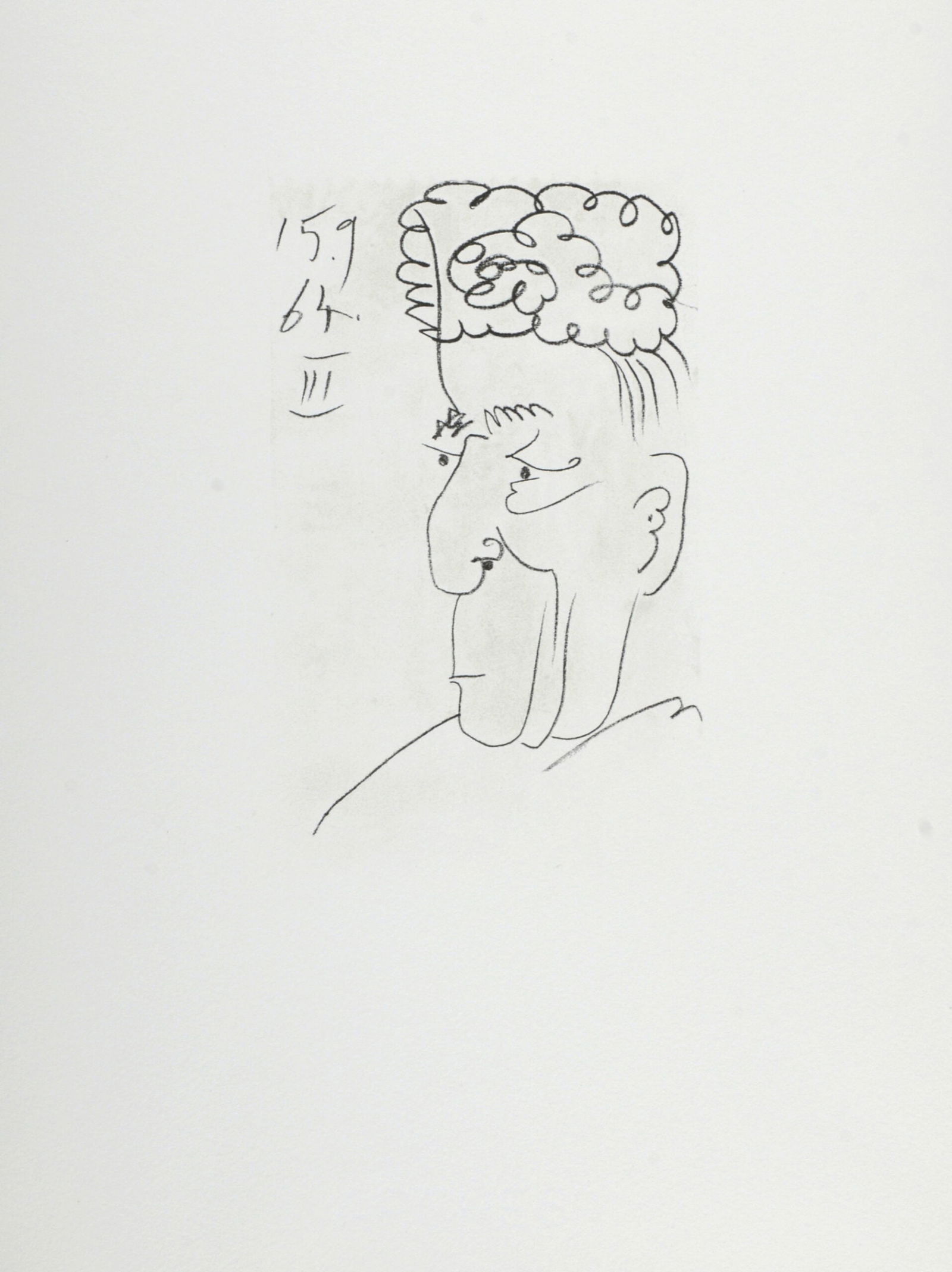 Pablo Picasso (After) Le Gout du Bonheur (XVIII), 1970: Pablo Picasso (After)Le Gout du Bonheur (XVIII), 1970 Lithograph on Velin d'Arches paper, after 1964 Pablo Picasso's drawing.Not signed Dated on the plate top right.Dimensions:+ Size of the sheet: 32,