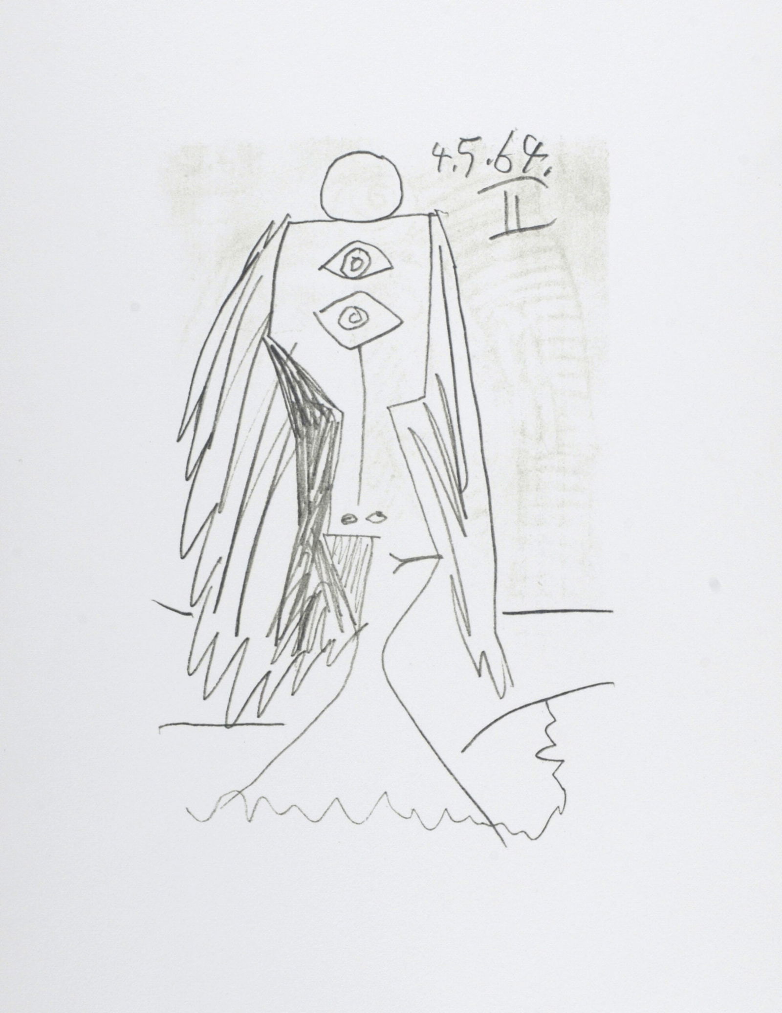 Pablo Picasso (After) Le Gout du Bonheur (II), 1970: Pablo Picasso (After)Le Gout du Bonheur (II), 1970 Lithograph on Velin d'Arches paper, after 1964 Pablo Picasso's drawing.Not signed Dated on the plate top right.Dimensions:+ Size of the sheet: 32,5 x
