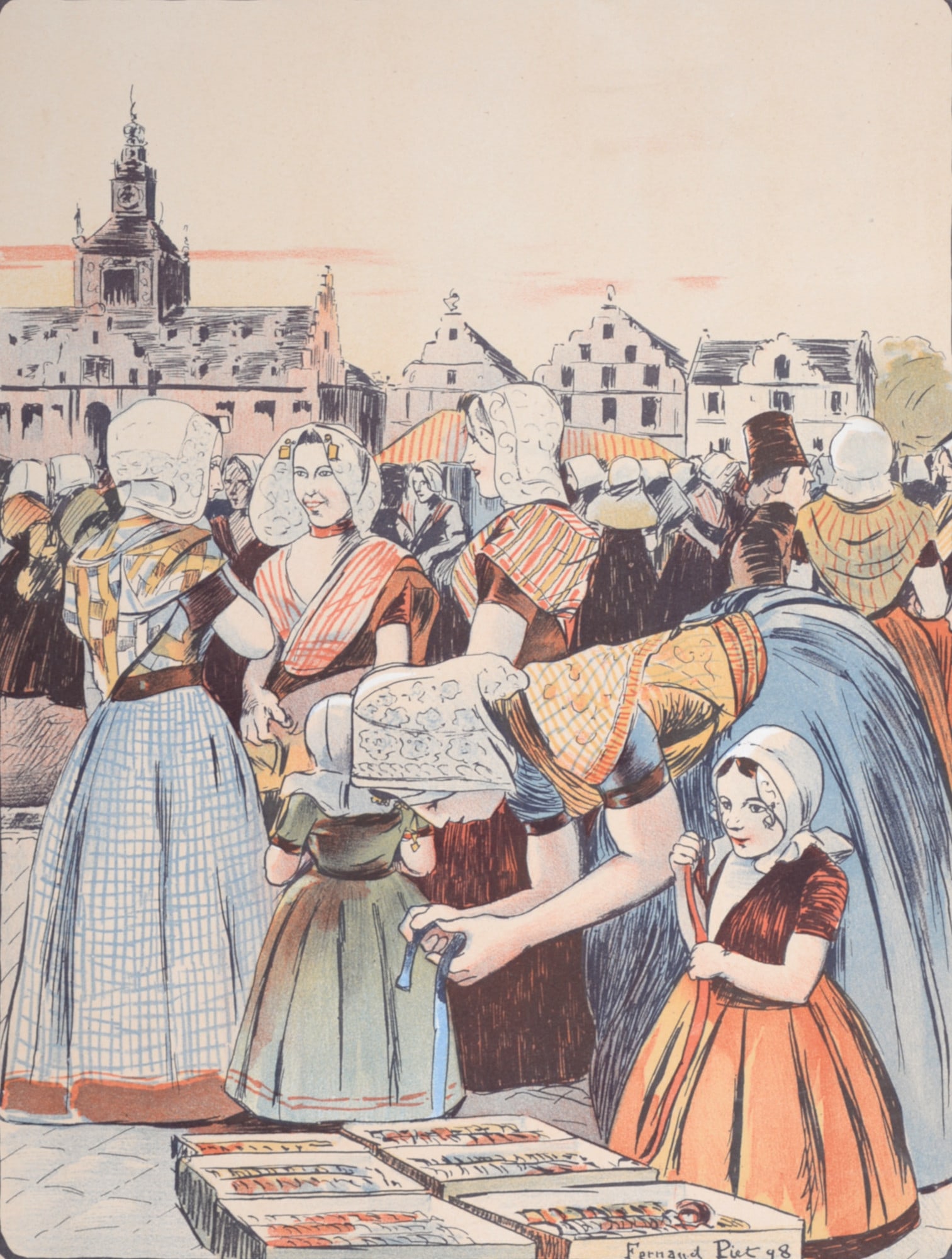 Fernand Piet - Un marche en Zelande, 1898 (1 of 6)