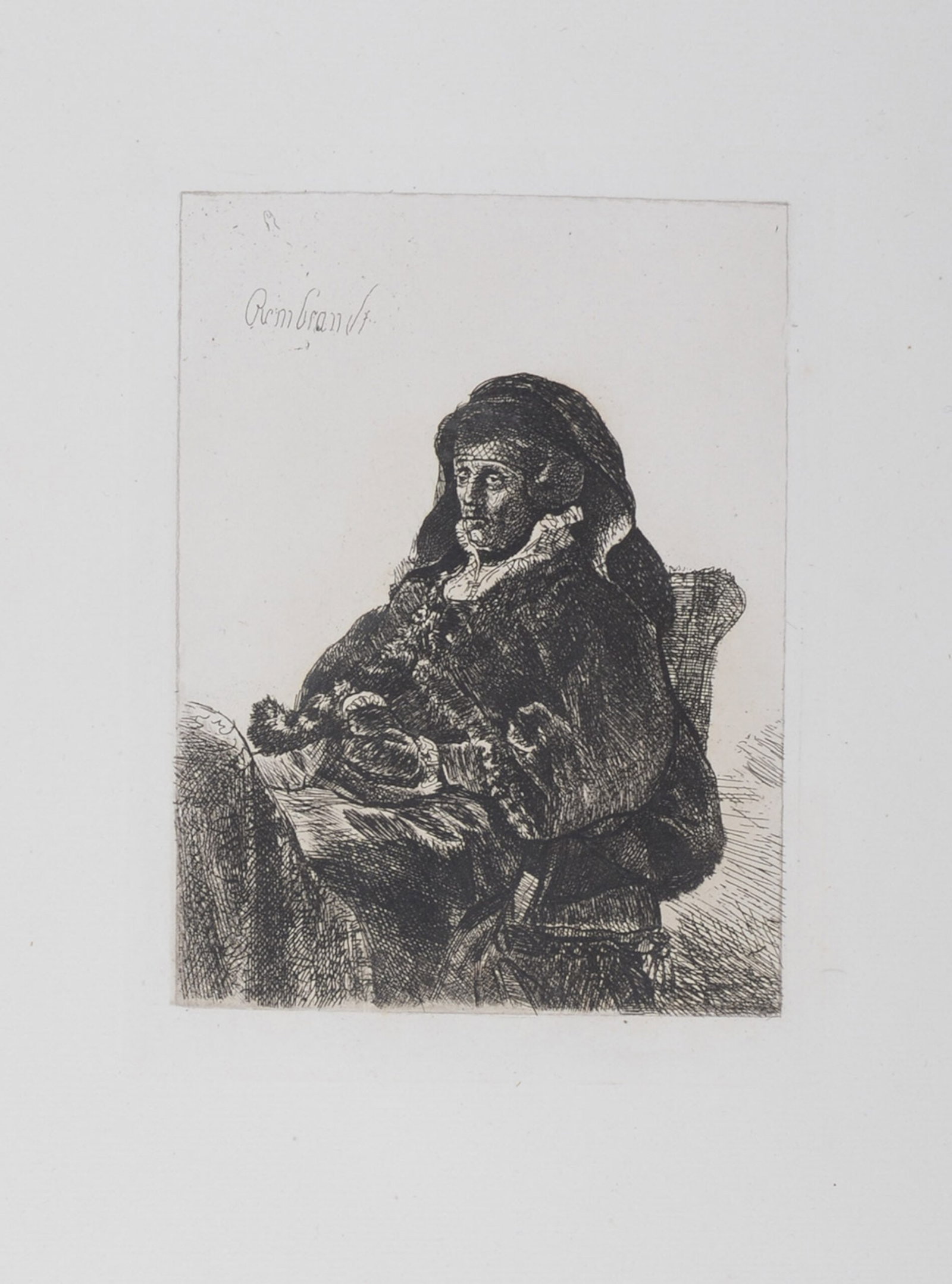 Rembrandt (After) : La Mere de Rembrandt au gant noir, 1880 (1 of 7)