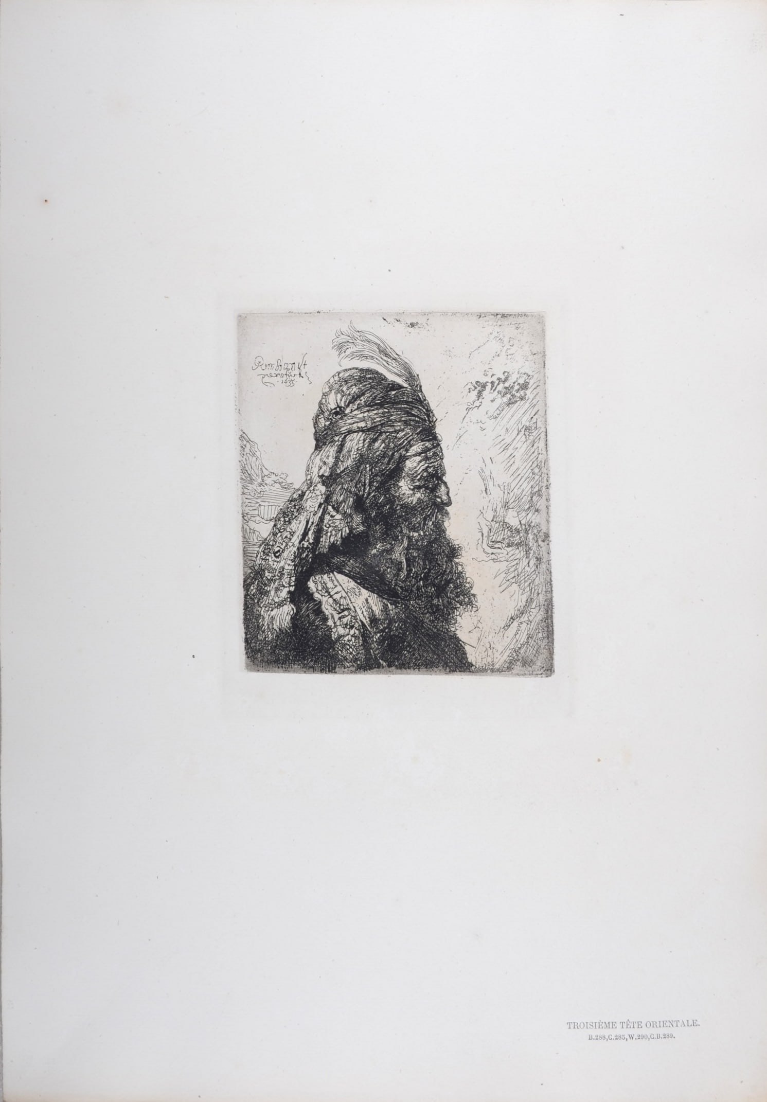 Rembrandt Van Rijn, said Rembrandt (After) : Troisieme tete orientale, 1880 (1 of 4)