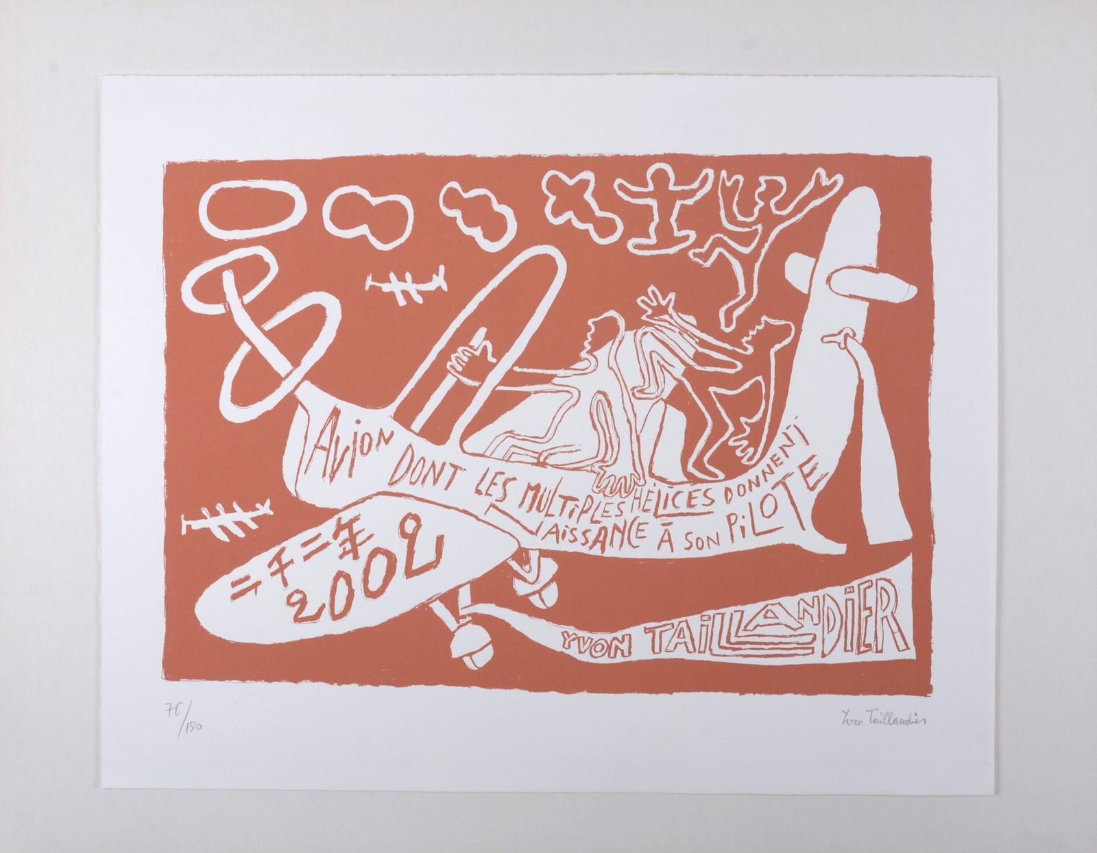 Yvon Taillandier : Avion, 2002 - Hand-signed (1 of 6)