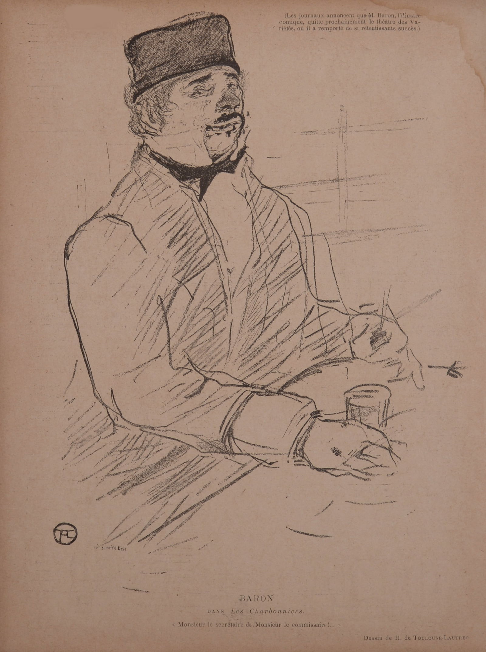 Henri De Toulouse Lautrec - Le Rire : Baron dans le Charbonniers, 1897 (1 of 4)