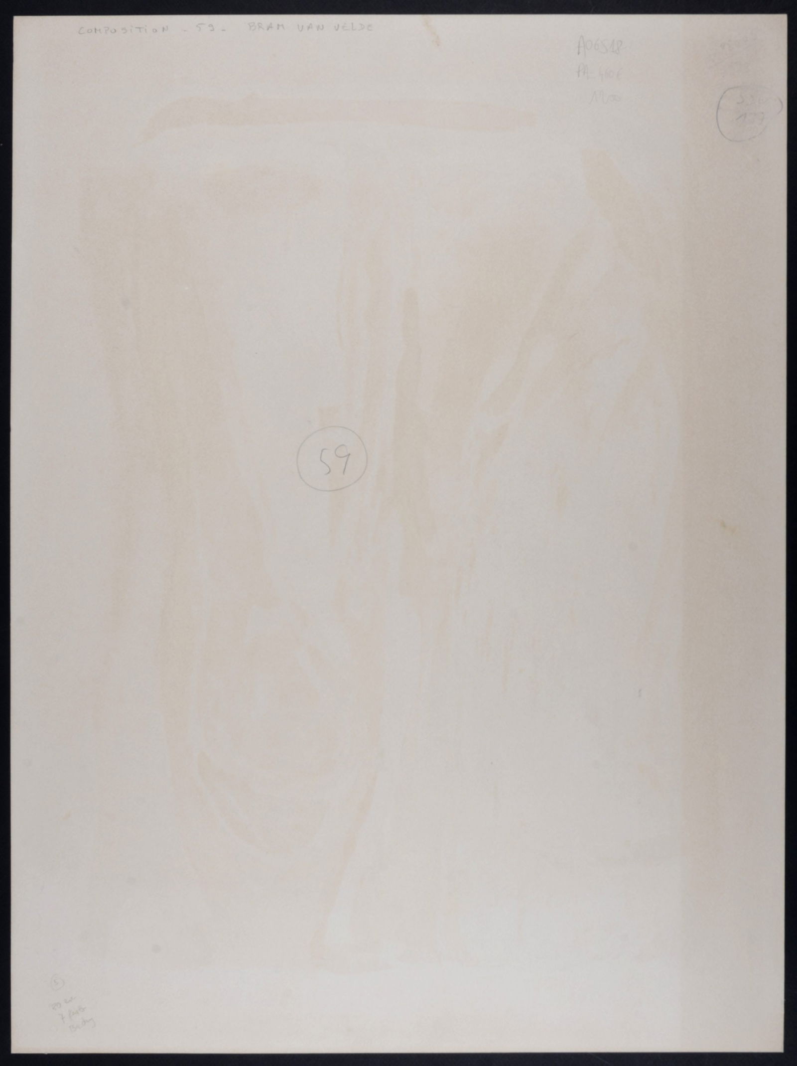 Bram Van Velde : Composition MP 059, 1970 - Hand-signed - 7