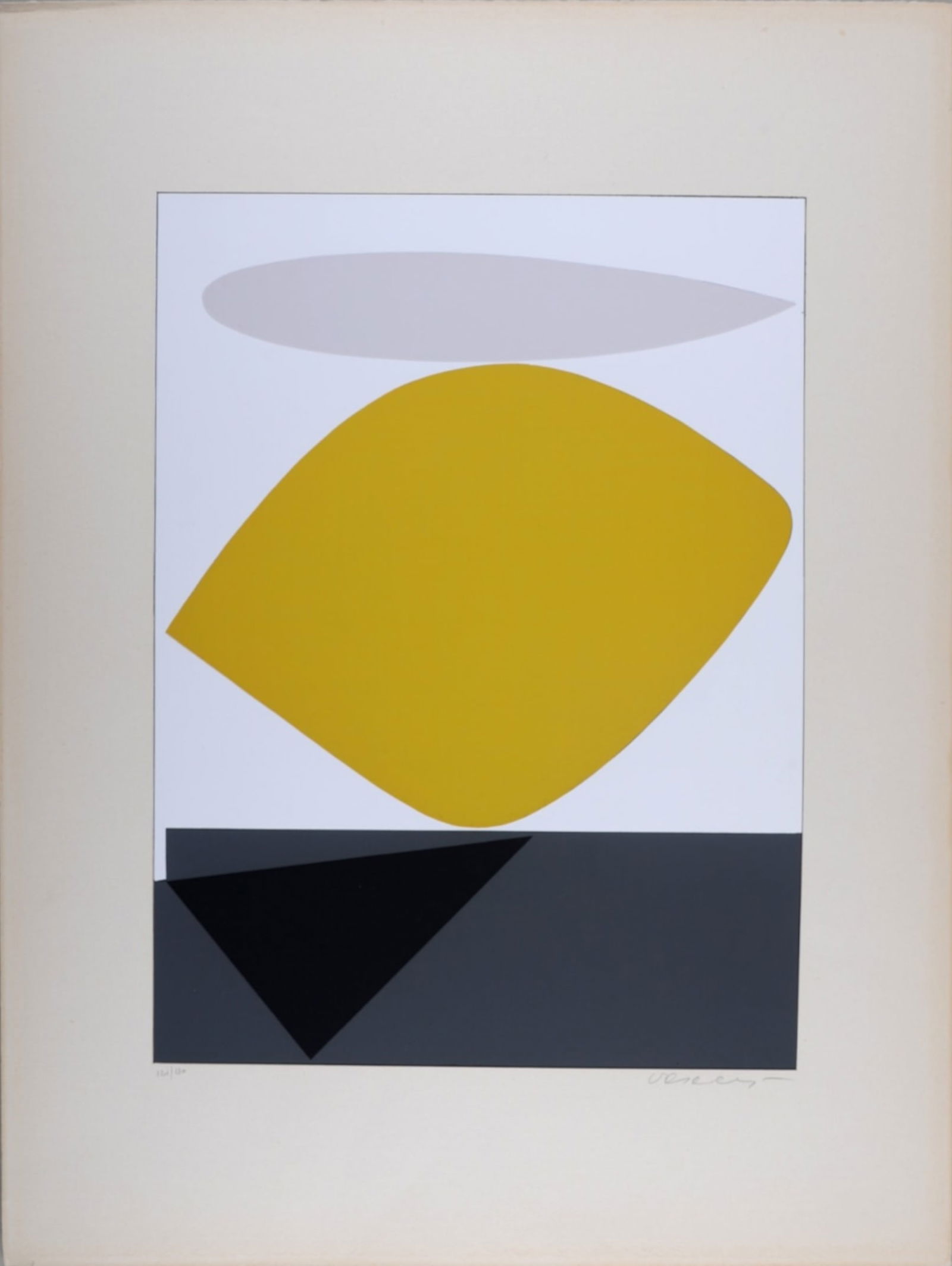 Victor Vasarely (1906-1997) : La Manana, 1956: Victor Vasarely (1906-1997) La Manana, 1956 Screenprint in colors on colored Bristol San Francisco paper. Hand-signed in white pencil lower right and numbered 124/130 lower left. Dimensions: + Size