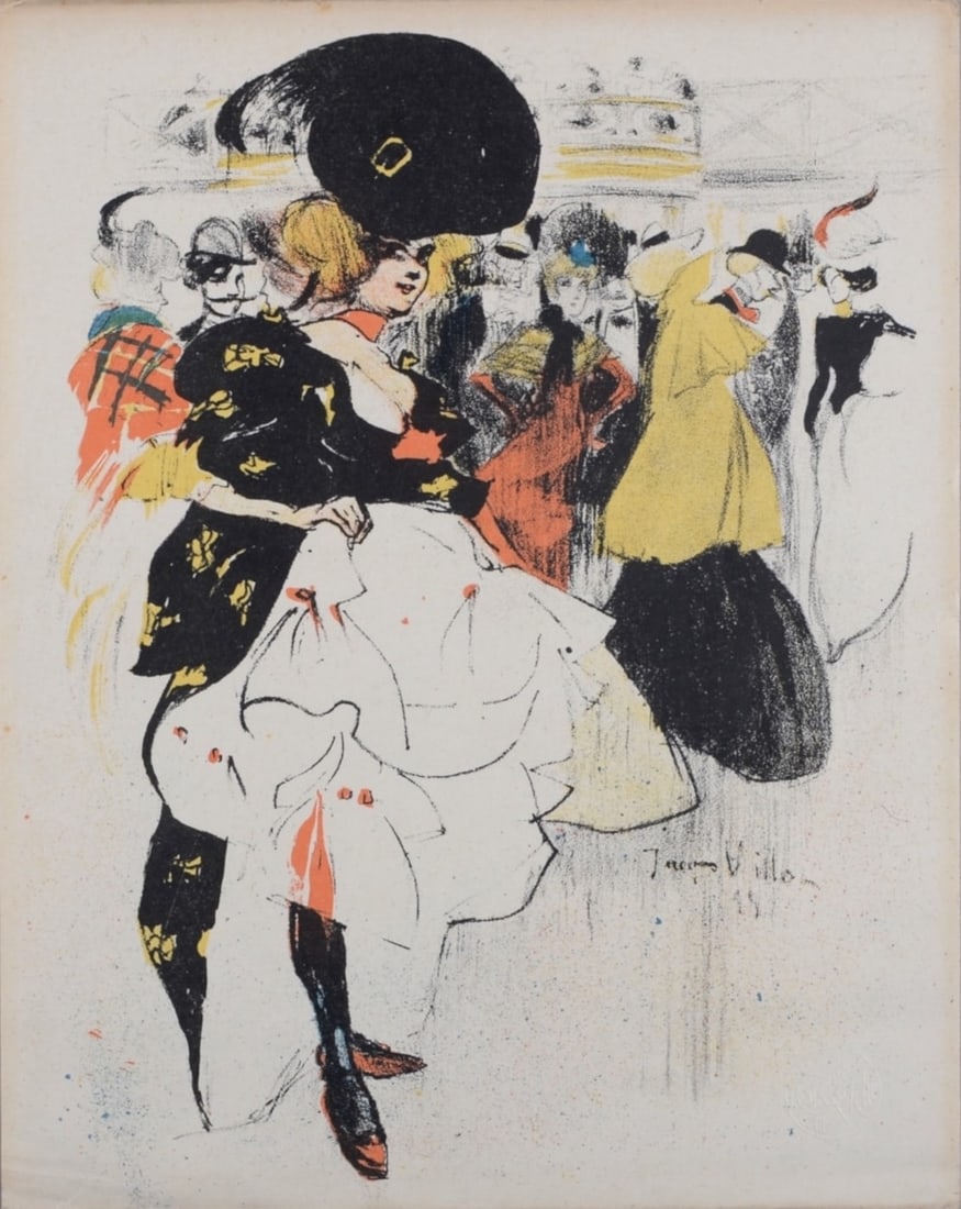 Jacques Villon : Danseuses au Moulin Rouge, 1899: Jacques Villon (1875–1963) Danseuses au Moulin Rouge, 1899 Lithograph on Velin paper. Signed on the plate lower right margin. L'Estampe et l'Affiche's blind stamp. Dimensions: + Size of the sheet: