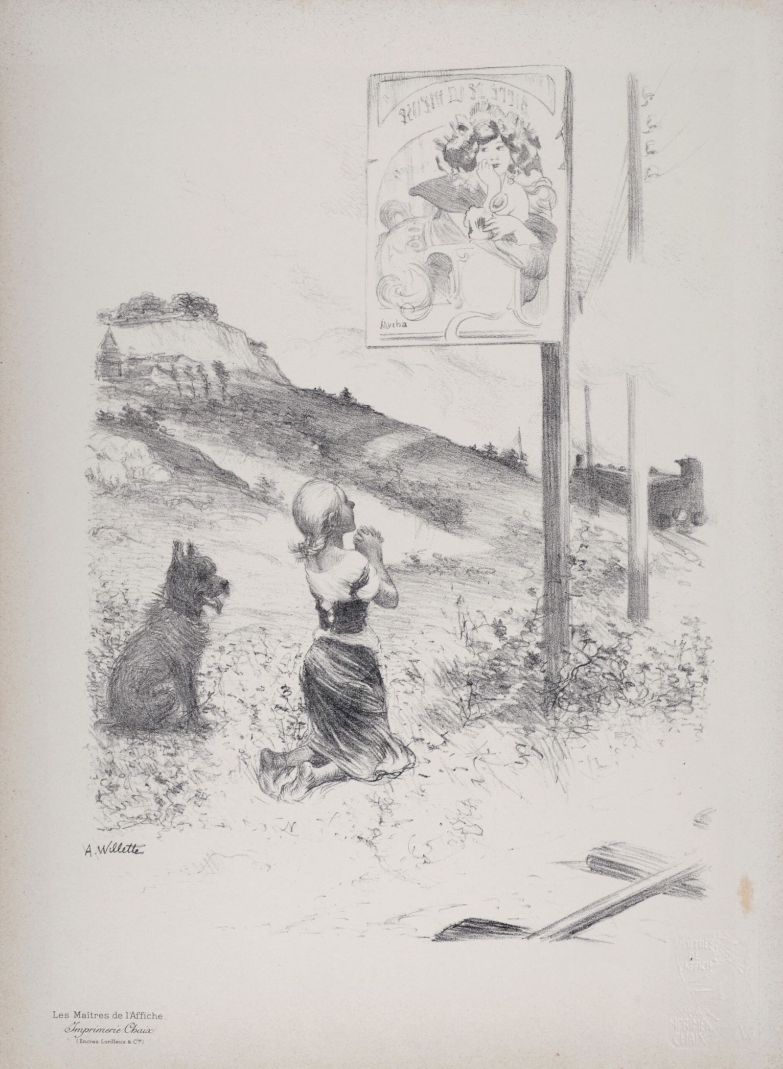 Adolph E. Willette : Les Maitres de L’Affiche - The Pious Error, 1898 (1 of 6)