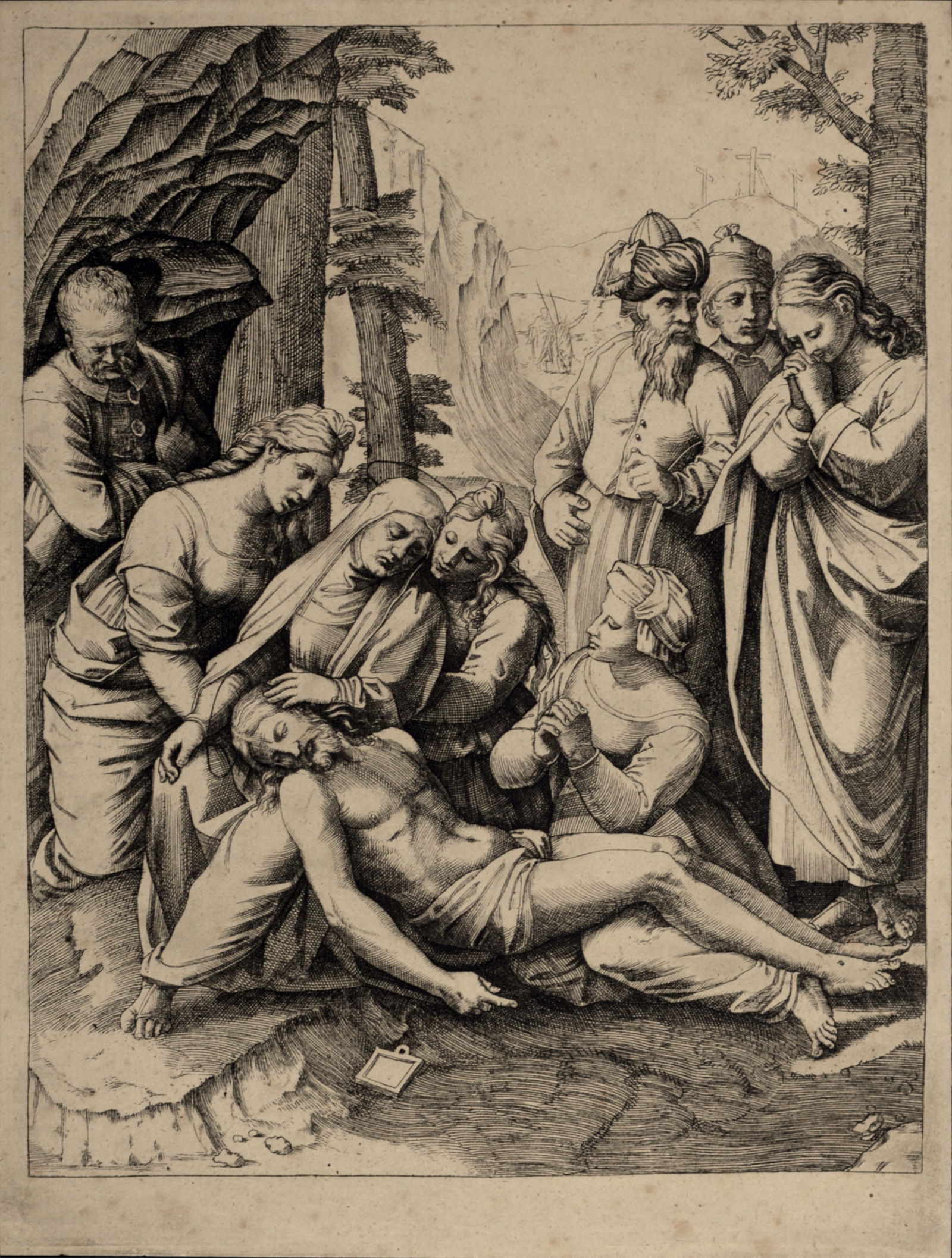 Marc Antoine Raimondi (After) - Les Maries pleurant le corps mort de Jesus-Christes, circa 1870 (1 of 6)