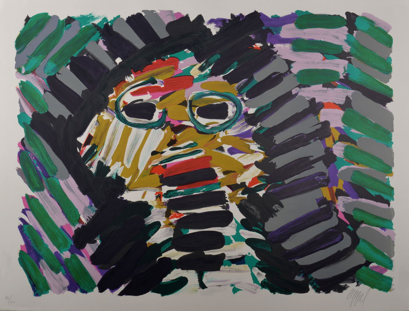 Karel Appel : Street Kitten, circa 1970 - Hand-signed: Karel Appel (1921-2006)Street Kitten, circa 1970Large lithograph in colors on Arches paper.Hand-signed in pencil in the lower right.Numbered in pencil 48/100 lower left.Dimensions :+ Size of the sheet