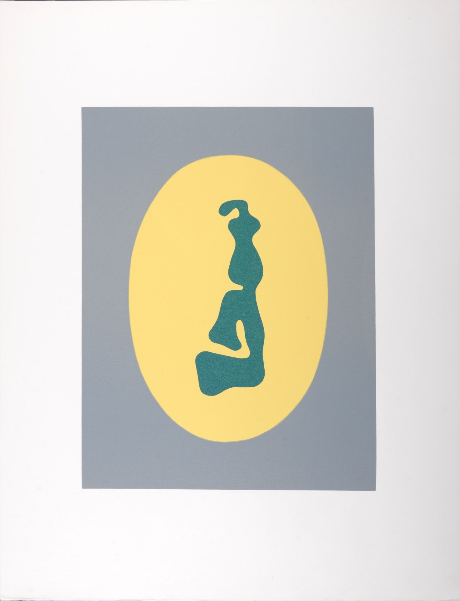 Jean Arp : Composition (E), 1966.: Jean Arp (1886 - 1966),Composition (E), 1966.Woodcut print on Velin paper.Edition of 185 - First edition.Dimensions :+ Size of the sheet : 48 x 37.9 cm / 18.9 x 14.9 in.+ Size of the image : 30.4 x 24