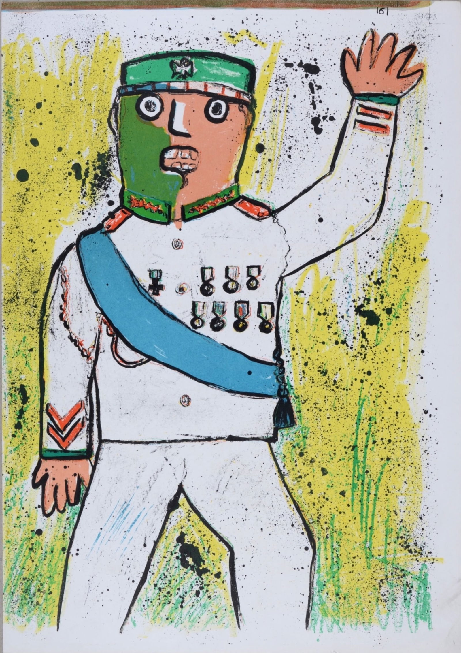 Enrico Baj : One Cent Life, 1964: Enrico Baj (1924-2003)One Cent Life, 1964Lithograph in colors on wove paperDimensions:+ Size of the sheet: 41 x 29 cm / 16,1 x 11.4 in.Issued from the famous "One Cent Life" portfolio.Printed by Mauri