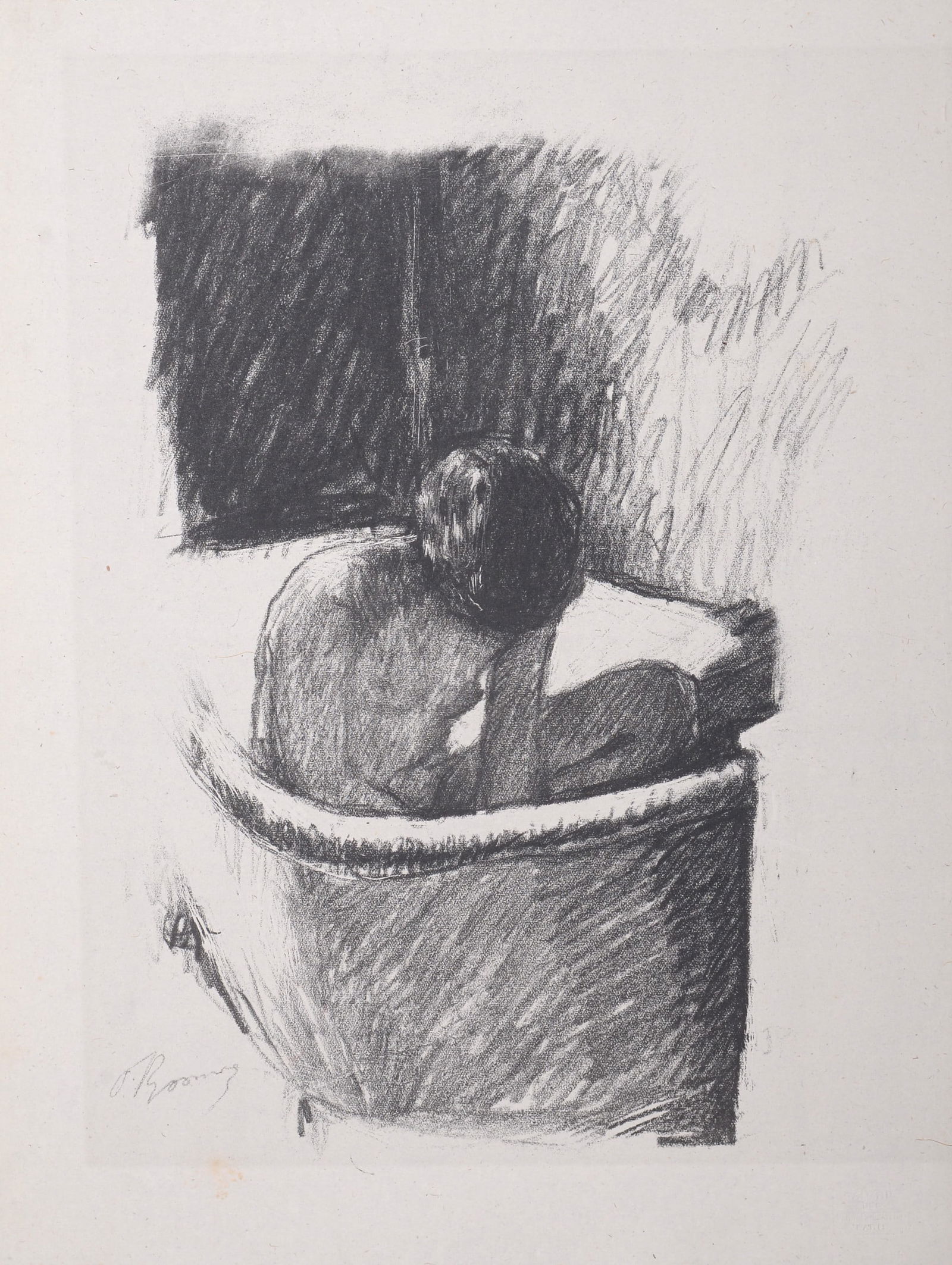 Pierre BONNARD - Le Bain, 1925: Pierre BONNARDLe Bain, 1925Lithograph on China paperPlate-signed lower left marginWith the 'La Galerie des Peintres-Graveurs' blind-stamp on the bottom right cornerRef : [Bouvet 92bis/I (v. II)]Size o