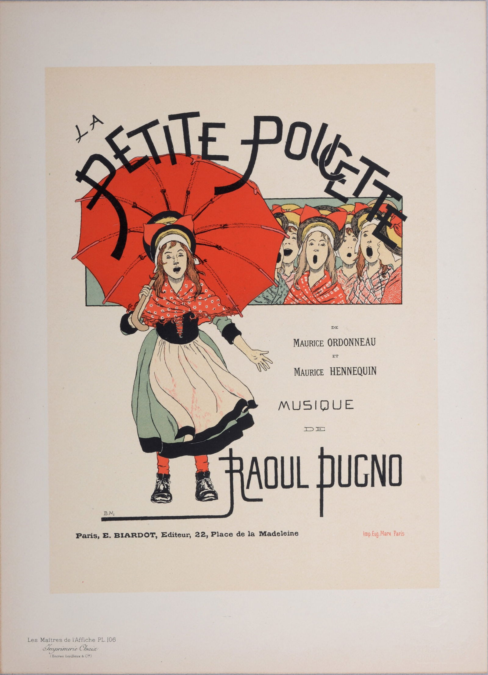 Boutet De Monvel - Les Maitres de l'Affiche : La Petite Poucette, 1898: Boutet De Monvel (1851-1913)La Petite Poucette, 1898Les Maitres de L’Affiche : PL. 106Lithograph on wove paper.Signed on the plate lower right margin.Dimensions :+ Size of the sheet : 39,4 x 28,7 cm