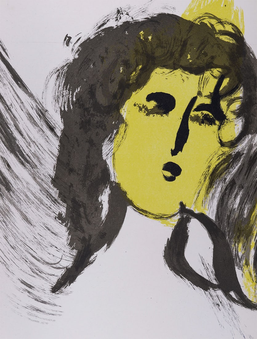 Marc Chagall - La Bible : Ange, 1956: Marc Chagall (1887-1985)Ange, 1956 Lithograph on wove paper.Dimensions:+ Size of the sheet: 35,5 x 26 cm / 13,9 x 10,2 in.From "Verve" issue (vol. VIII, n°33 et 34), published under the name "La Bibl