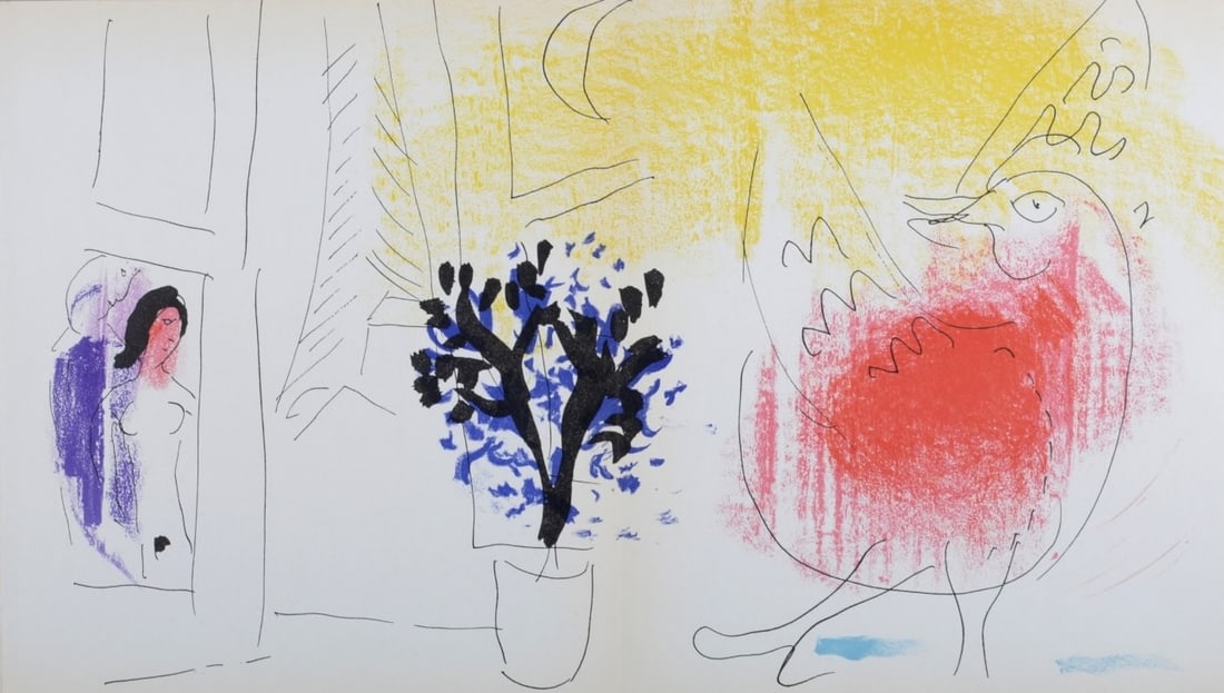 Marc Chagall (1887-1985) : Le Coq Rouge, 1957 (1 of 4)