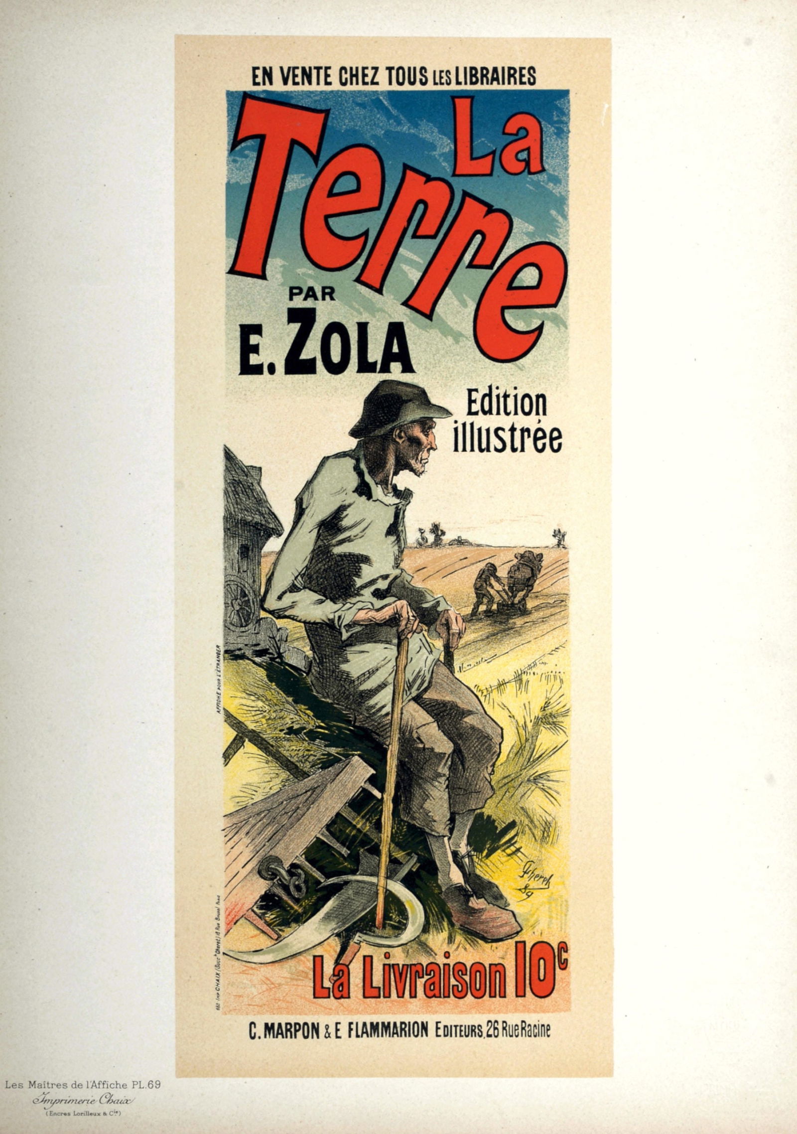 Jules Cheret : Les Maitres de l'Affiche - La Terre, 1897: Jules Cheret (1836-1932)La Terre, 1897Lithograph on wove paper.Plate #69.Signed on the plate.Blind stamp "Les Maitres de l'Affiche, Imprimerie Chaix" on the bottom right corner.Dimensions :+ Size of t