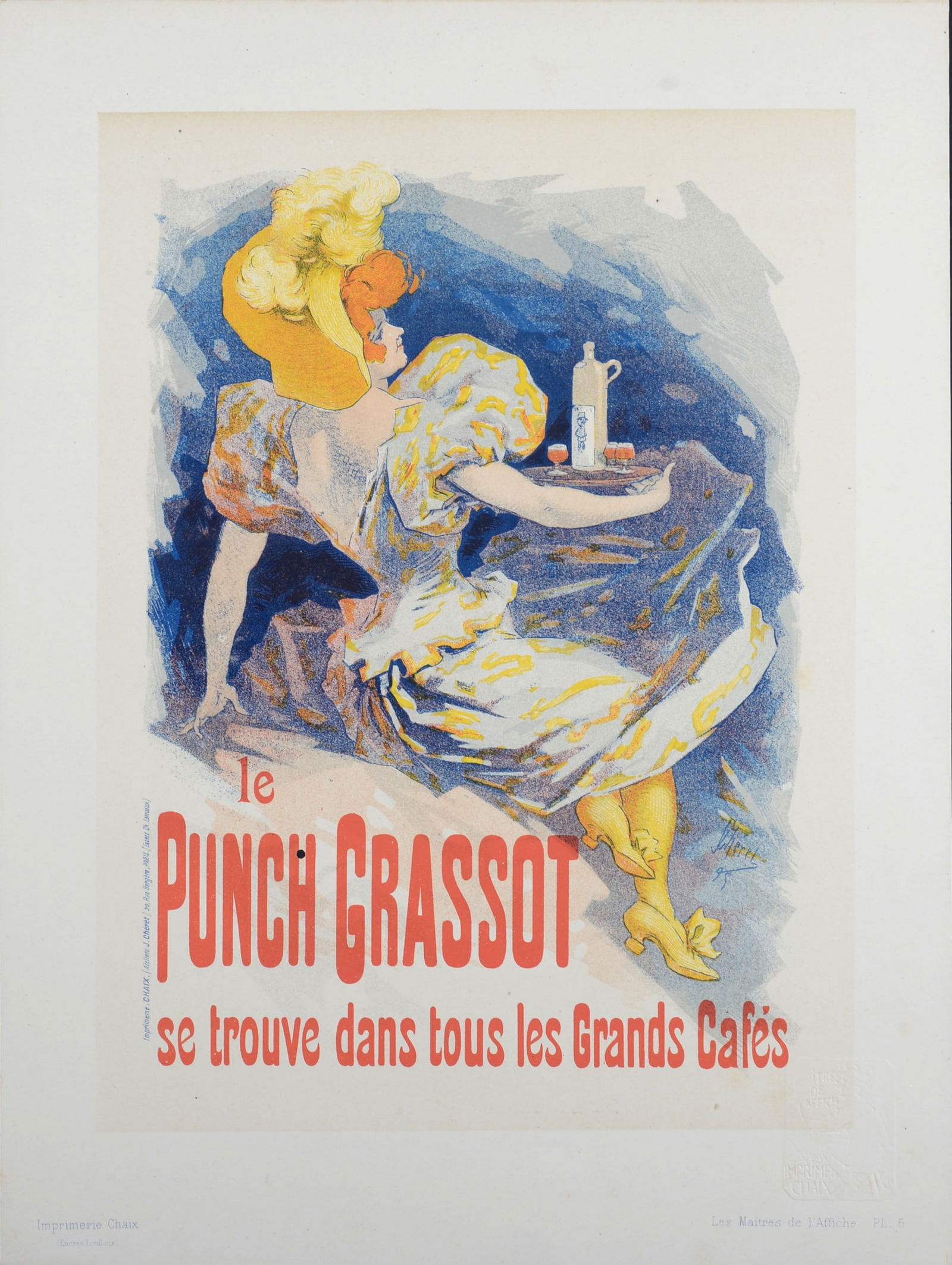 Jules Cheret : Les Maitres de L’Affiche - Le Punch Grassot, 1896: Jules Cheret (1836-1932)Le Punch Grassot, 1896Les Maitres de L’Affiche : PL. 5Lithograph on Japan paper.Signed on the plate lower right margin.Dimensions :+ Size of the sheet : 39,4 x 28,7 cm / 15,5