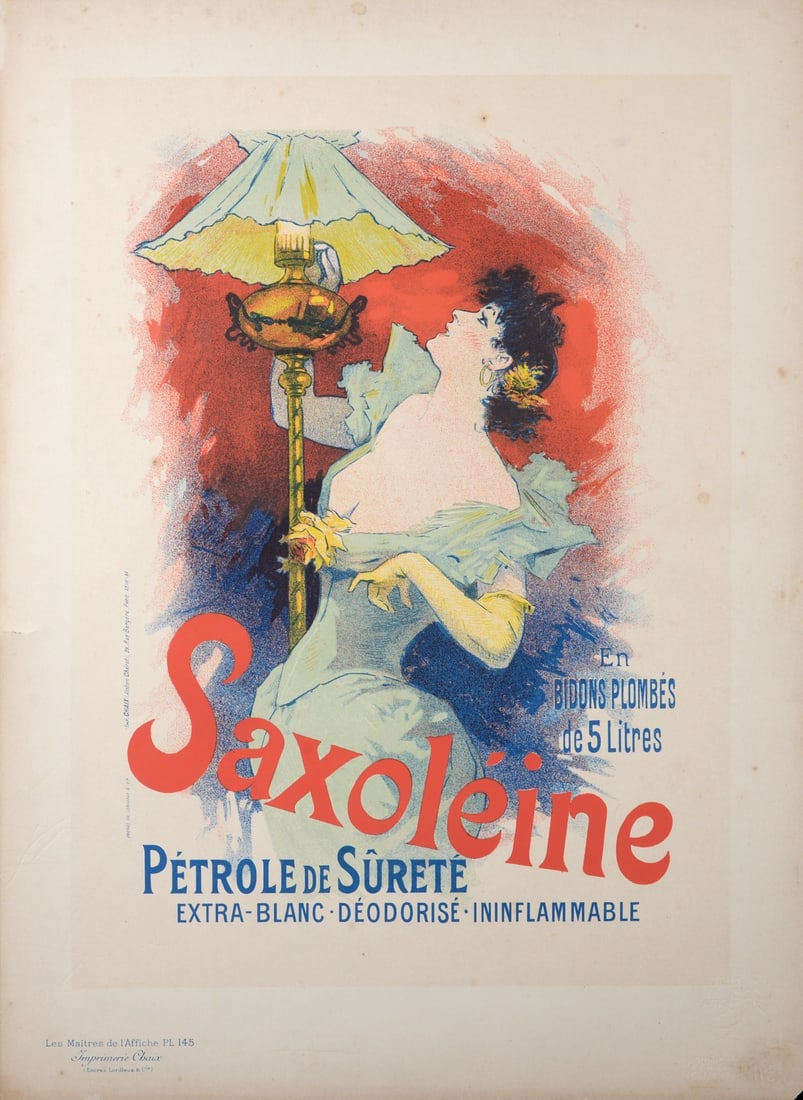 Jules Cheret : Les Maitres de L’Affiche - Saxoleine, 1899: Jules Cheret (1836-1932)Saxoleine, 1899Les Maitres de L’Affiche : PL. 145Lithograph on wove paper.Signed on the plate.Dimensions :+ Size of the sheet : 39,4 x 28,7 cm / 15,5 x 11,3 in+ Size of the i