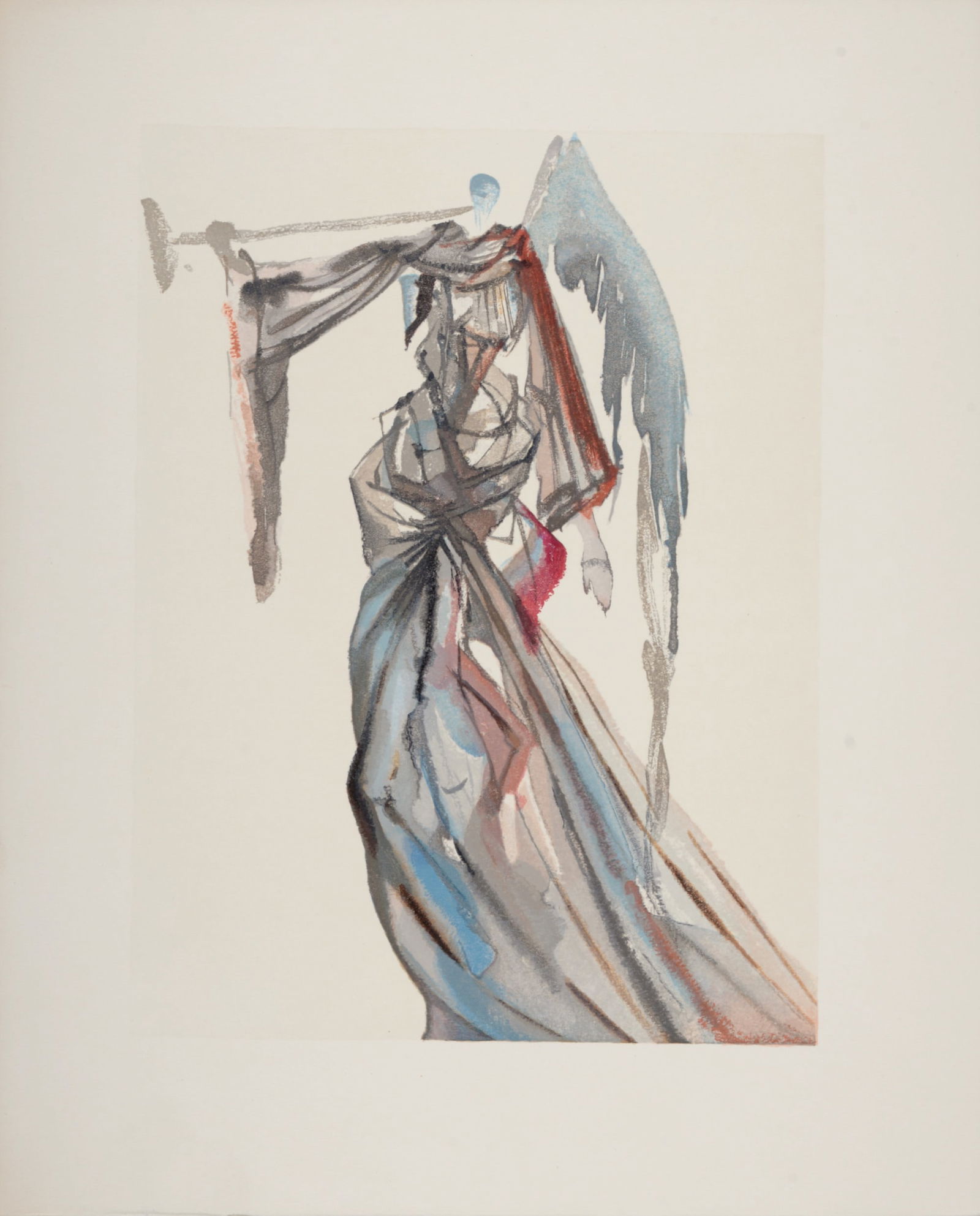 Salvador Dali : L'Ange du Soleil, 1963: Salvador Dali (1904-1989)L'Ange du Soleil, 1963Woodcut print on BFK Rives paper.A beautiful print by Salvador Dali!Dimensions:+Size of the sheet: 33 x 26,5 cm / 12,9 x 10,4 in.Issued from the French e