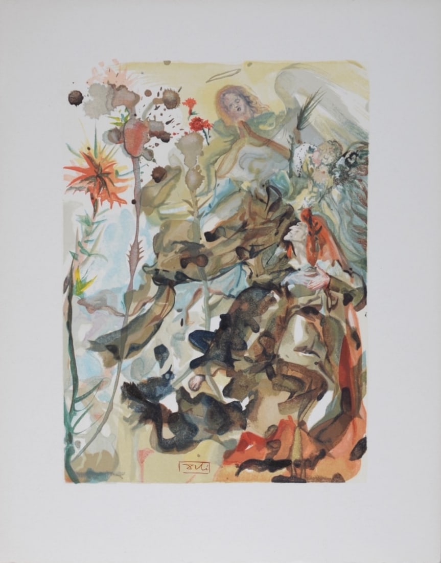 Salvador Dali : Saint Jacques et L'Esperance, 1963 (Plate-signed): Saint Jacques et L'Esperance, 1963Woodcut print on BFK Rives paper.Signed in the plate.A beautiful print by Salvador Dali!Dimensions:+Size of the sheet: 33 x 26,5 cm / 12,9 x 10,4 in.Issued from the F