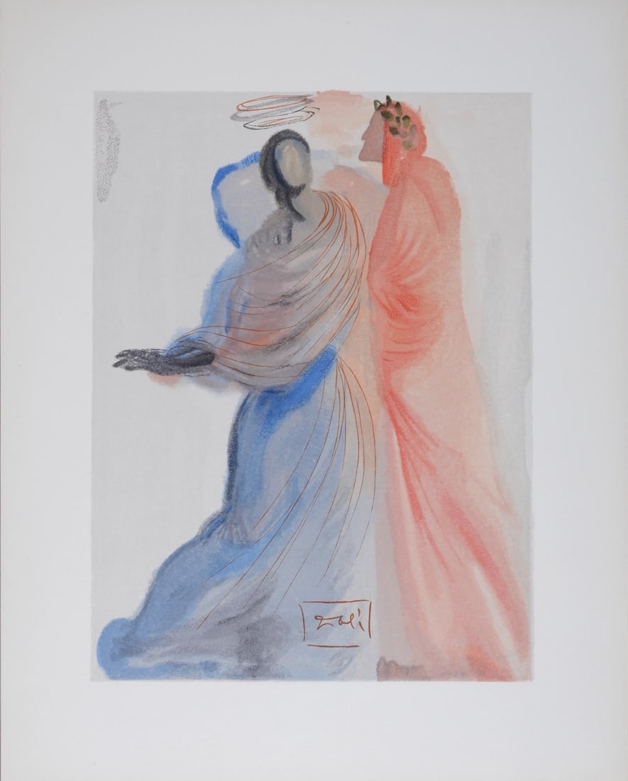 Salvador Dali : La Splendeur de Beatrice, 1963: La Splendeur de Beatrice, 1963Woodcut print on BFK Rives paper.Signed in the plate.A beautiful print by Salvador Dali!Dimensions:+Size of the sheet: 33 x 26,5 cm / 12,9 x 10,4 in.Issued from the Frenc