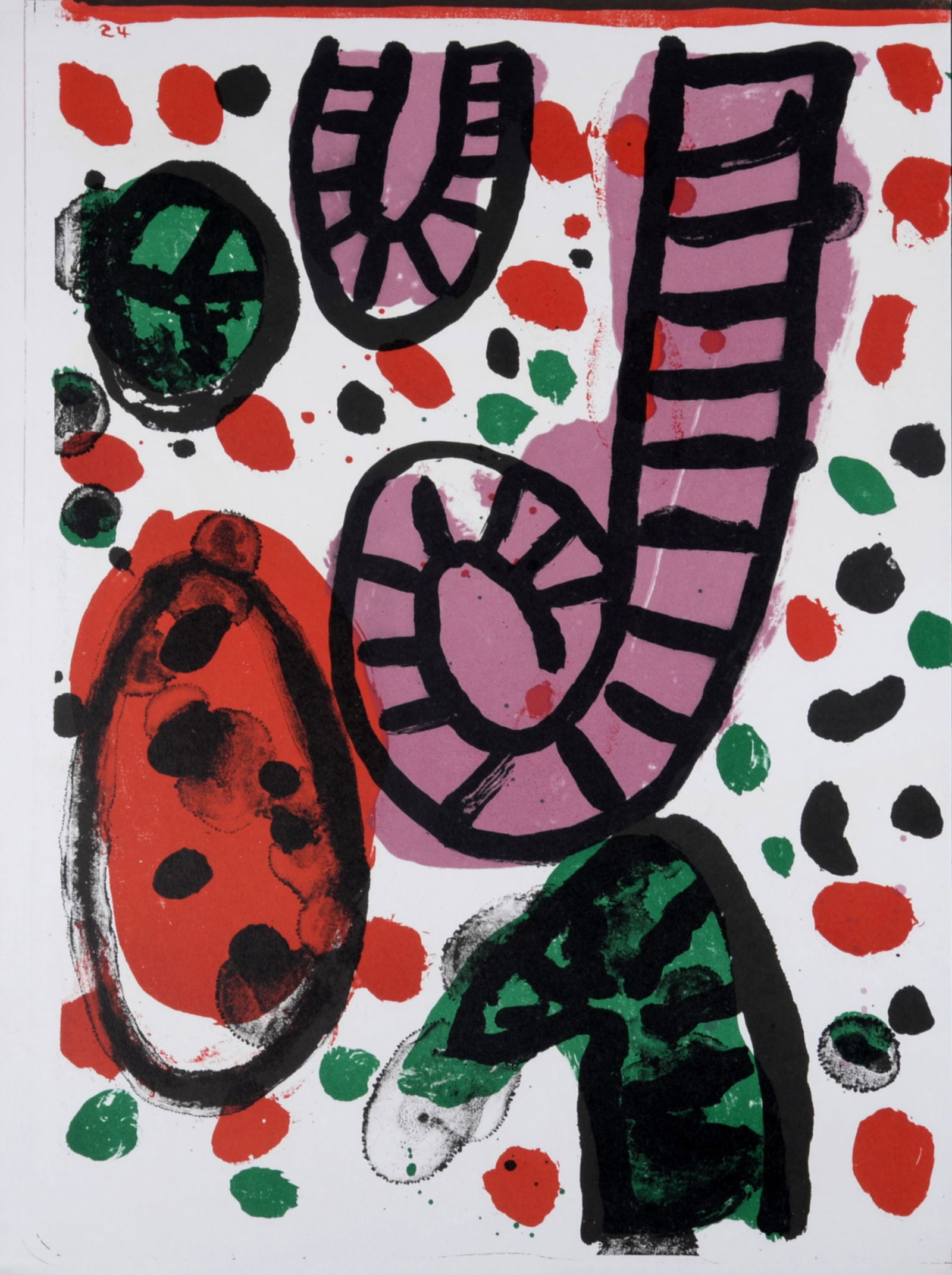 Alan Davie - One Cent Life, 1964: Alan Davie (1920-2014)One Cent Life, 1964Original lithograph on wove paperWith original lithograph by Pierre Alechinsky on the back.Dimensions:+ Size of the sheet: 41 x 29 cm / 16,1 x 11.4 in.Issued f