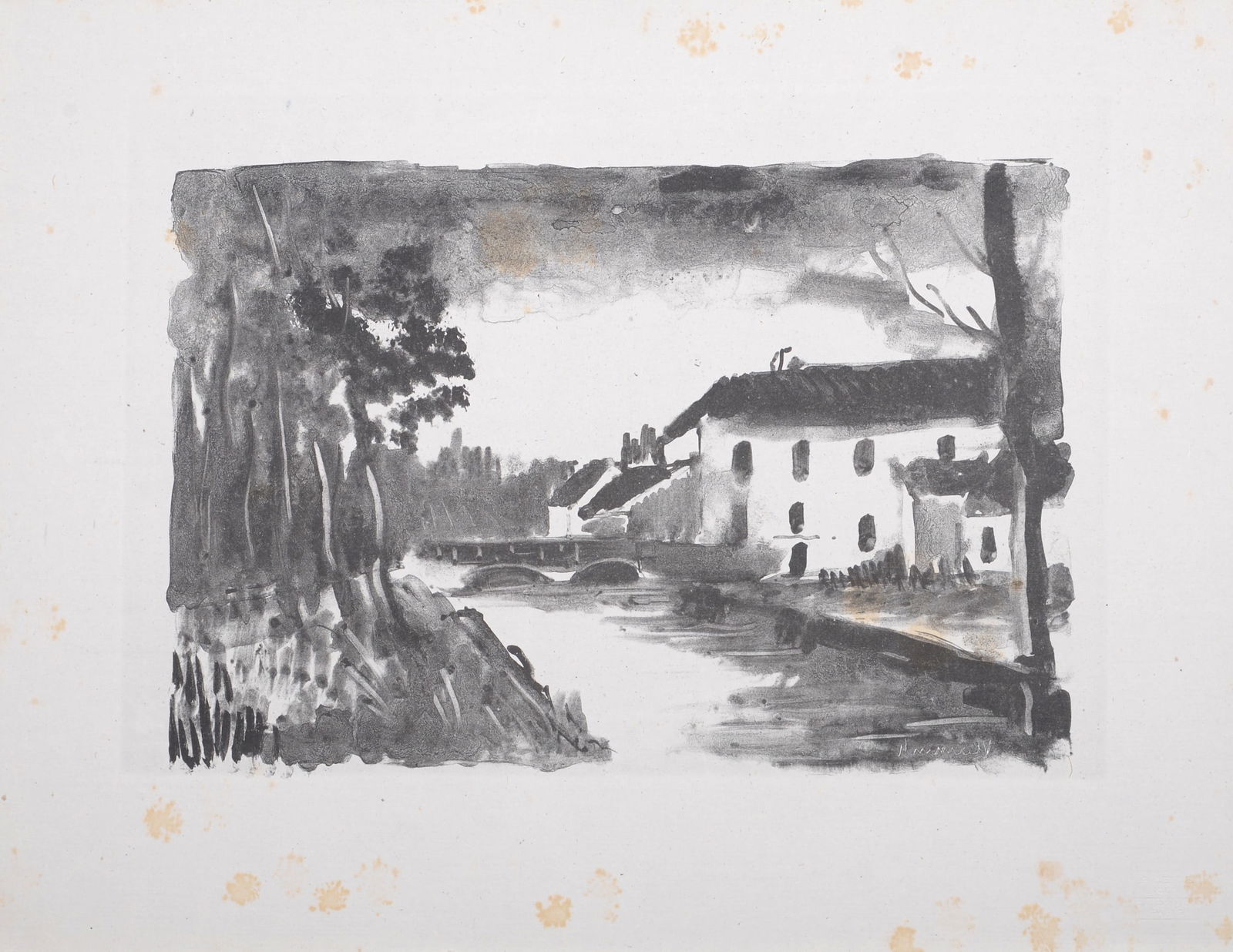 Maurice De Vlaminck - Le Moulin de la Naze, C. 1926: Maurice De Vlaminck (1876-1958)Le Moulin de la Naze, C. 1926Lithograph on China paper.Plate-signed lower right marginBlind stamp Galerie des Maitres-Graveurs Paris on the bottom right cornerRef : K. d