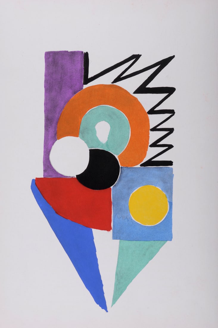 Sonia Delaunay - Costumes (B), 1969: Sonia Delaunay (1885-1979) (after)Costumes, 1969 Pochoir print (Jacomet process) on Velin Aussedat.One of the 500 copies printed on Velin Aussedat, out of a total edition of 650.Dimensions:+ Size of t