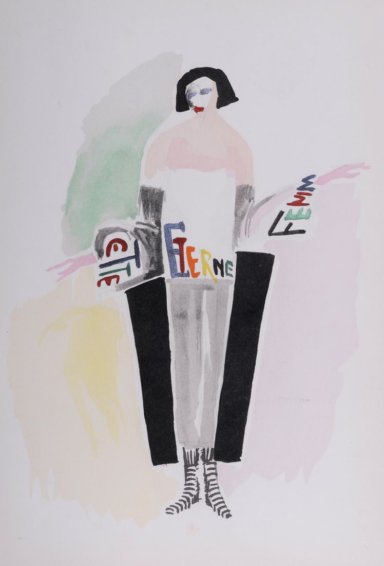 Sonia Delaunay - Costumes (V), 1969: Sonia Delaunay (1885-1979) (after)Costumes, 1969Pochoir print (Jacomet process) on Velin Aussedat.One of the 500 copies printed on Velin Aussedat, out of a total edition of 650.Dimensions:+ Size of th