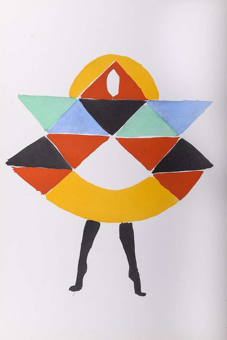 Sonia Delaunay - Costumes (L), 1969: Sonia Delaunay (1885-1979) (after)Costumes, 1969Pochoir print (Jacomet process) on Velin Aussedat.One of the 500 copies printed on Velin Aussedat, out of a total edition of 650.Dimensions:+ Size of th