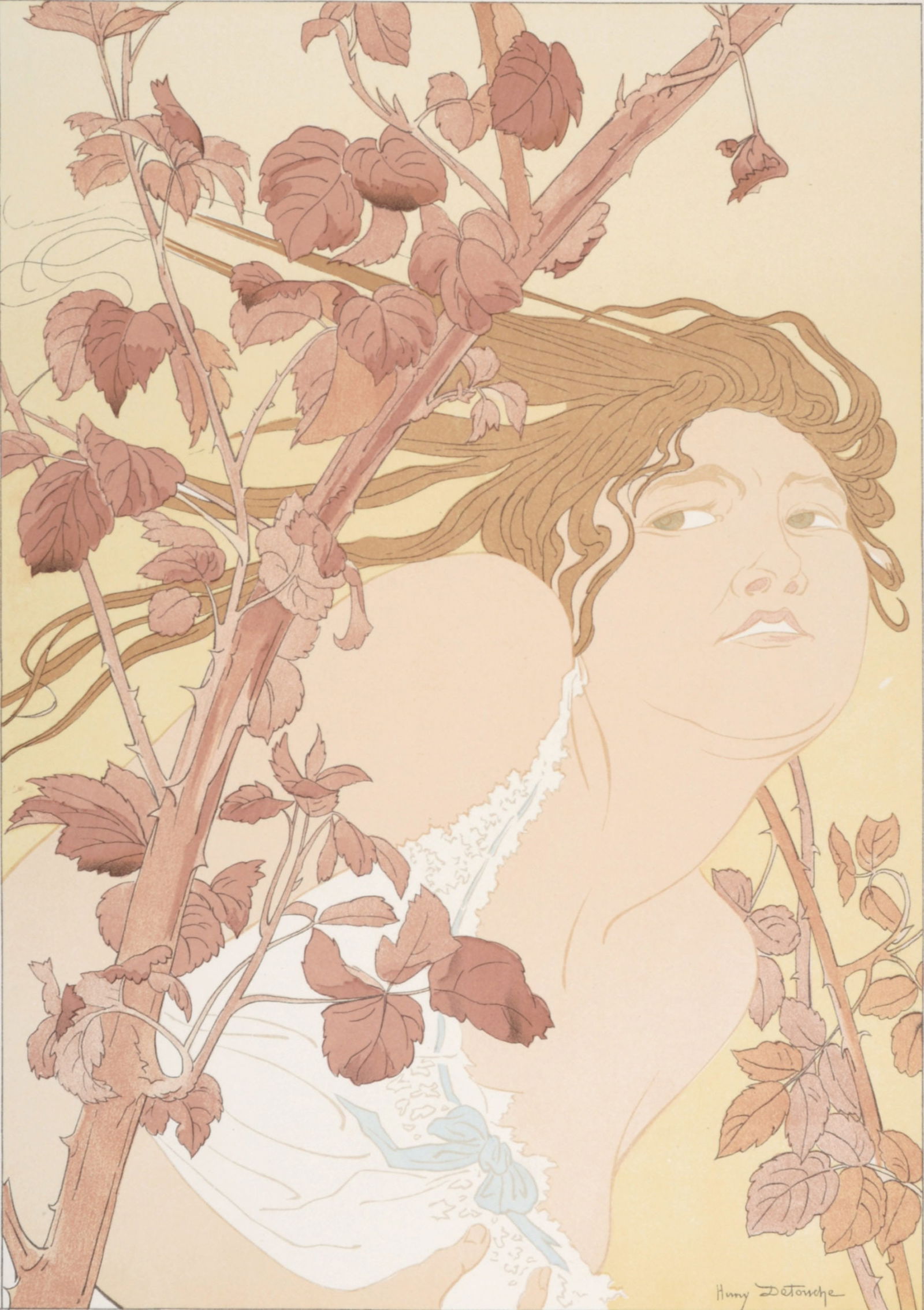 Henry Detouche - Les Ronces, 1897: Henry Detouche (1854-1913)Les Ronces, 1897Lithograph on wove paper.Signed on the plate lower right margin.L'Estampe Moderne's blind stamp on the bottom right corner.Dimensions:+ Size of the sheet : 40