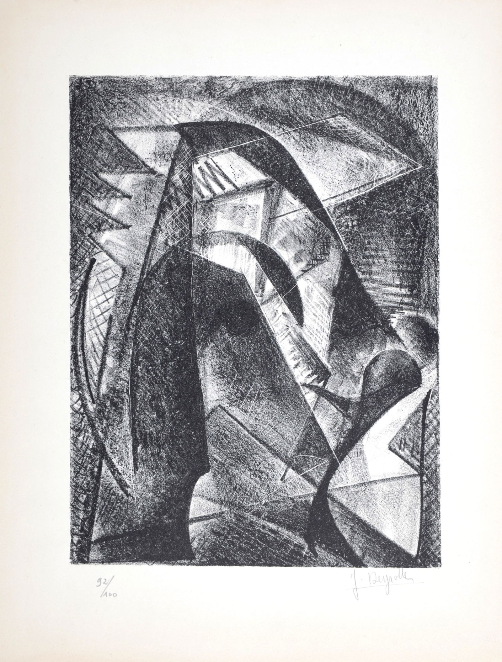 Jean Deyrolle : Composition, 1946 - Hand-signed (1 of 5)