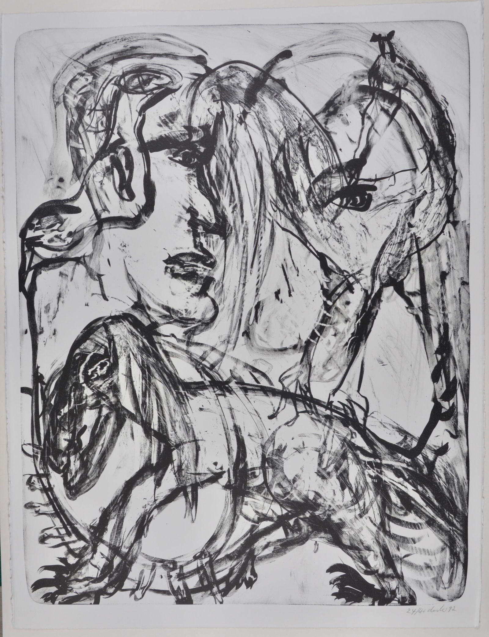 Martin Disler : Sans Titre, 1992: Martin Disler (1949-1996)Sans Titre, 1992Lithograph on BFK RivesFrom the hand signed edition of 40Hand signed and Numbered 24/40.Dimensions:Sheet size : 74.5 × 53.3 cm - 29.33 × 20.98 inImage size :