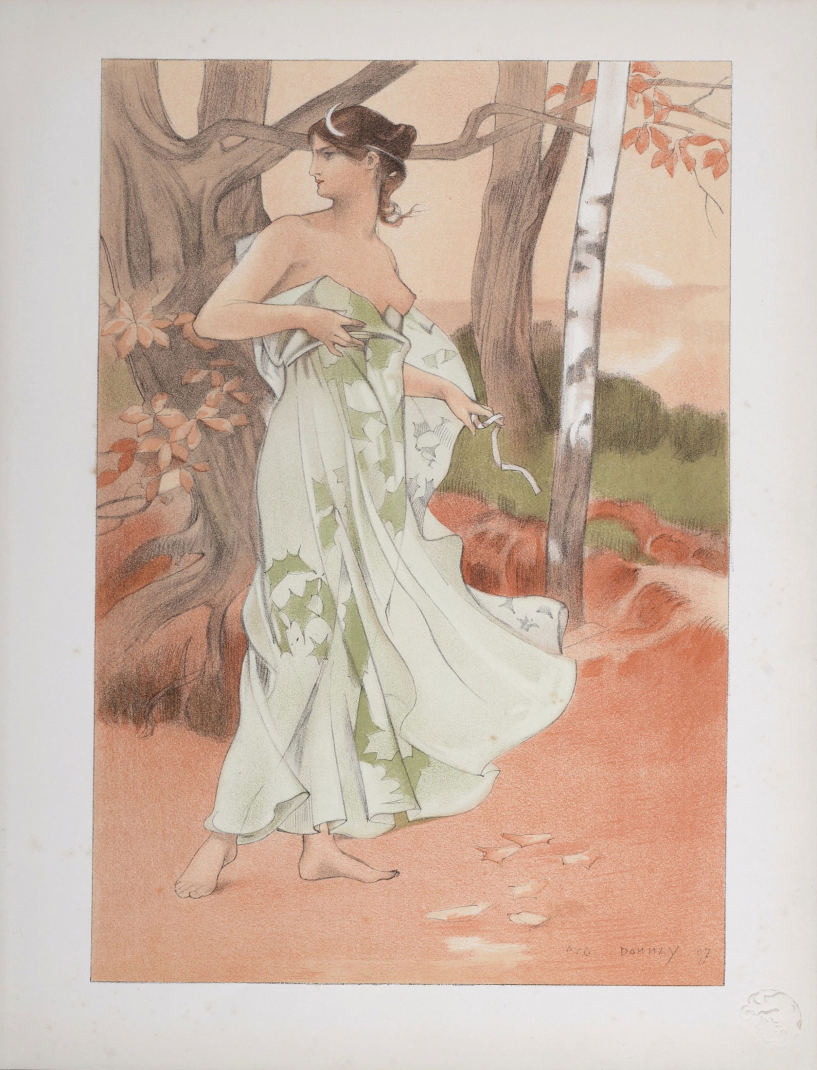 Auguste Donnay - L'Estampe Moderne : Artemis, 1897: Auguste Donnay (1862-1921)Artemis, 1897Lithograph on wove paper.Signed on the plate lower right margin.L'Estampe Moderne's blind stamp on the bottom right corner.Dimensions:+Size of the sheet : 40 x 3