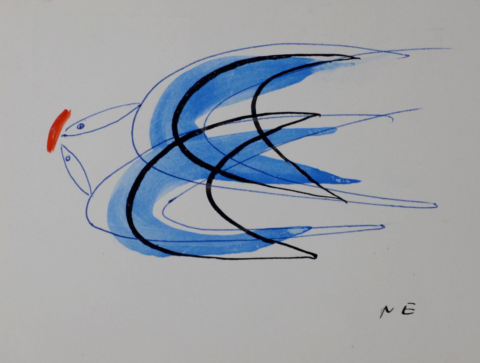 Nadine Effront : Greeting card, 1953: Nadine Effront (1901-1974)Greeting card, 1953Watercolor on greeting card.Signed with initials on the front. Dedicated in pen on the reverse.Dimensions :+ Size of the card : 10,5 x 14 cm / 4.1 x 5.5 in